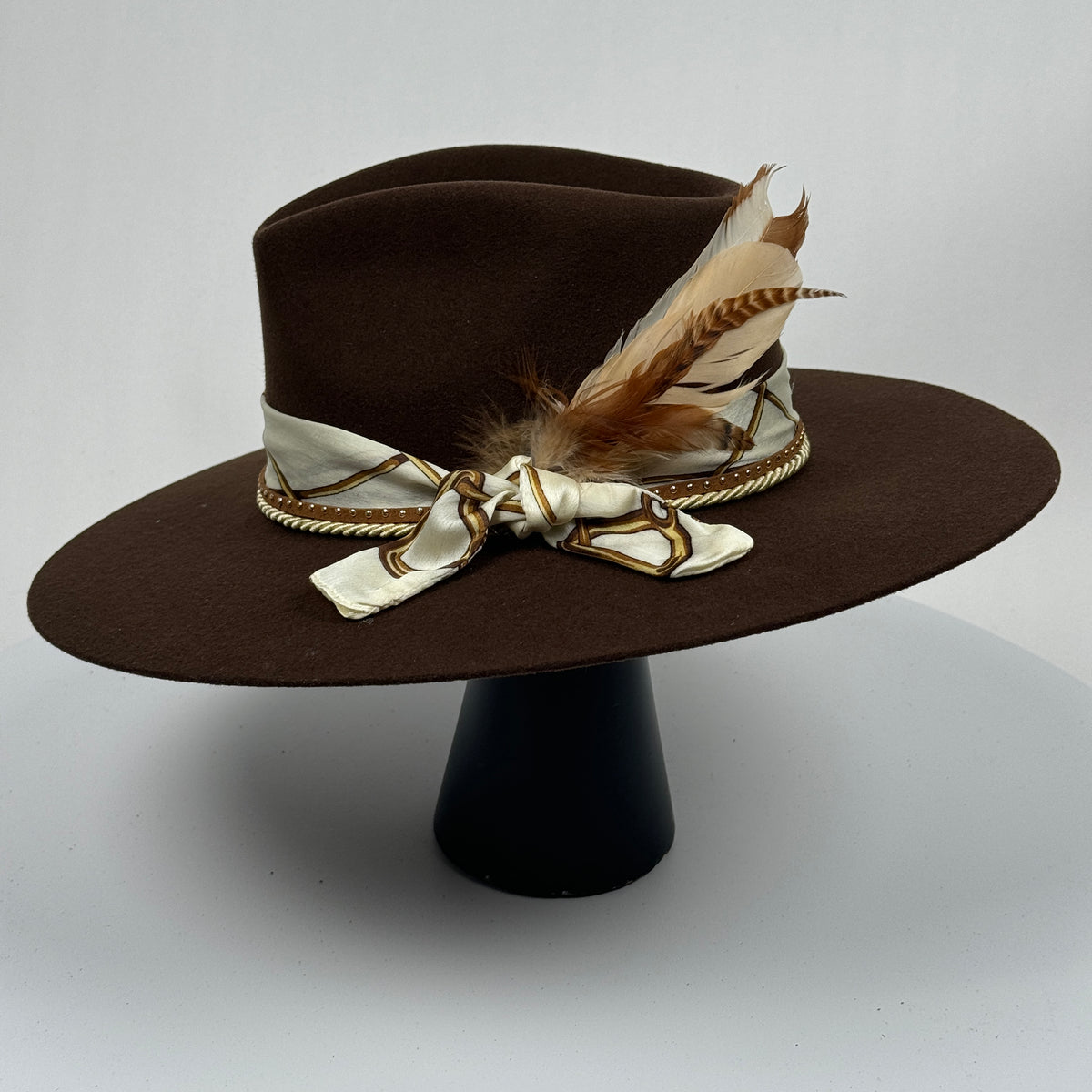 NWT Farm Rio Cocoa Forest Scarf Hat Scarf Band Chocolate Brown Rancher Hat – Animo Hat & Apparel main image 3