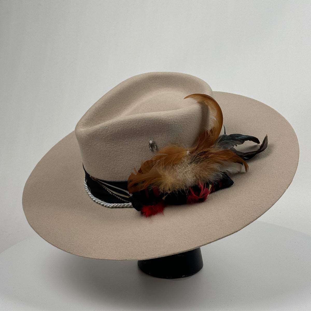 NWT Anthropologie ASN Metallic Braid-Trimmed Rancher Hat Silver Grey Womens Boho Amelia in Grey main image 2