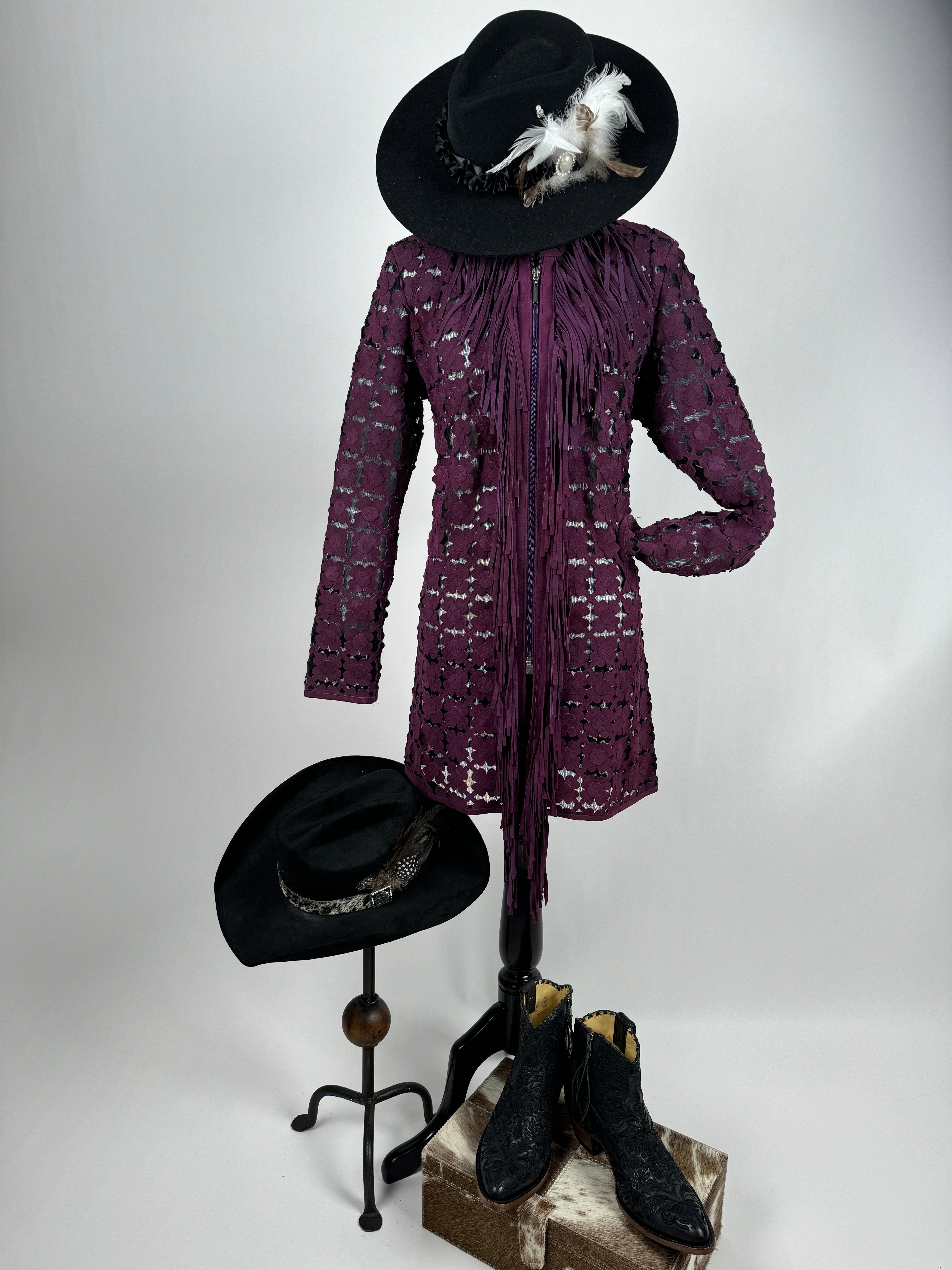 Long Sleeve Jacket with Front Fringe