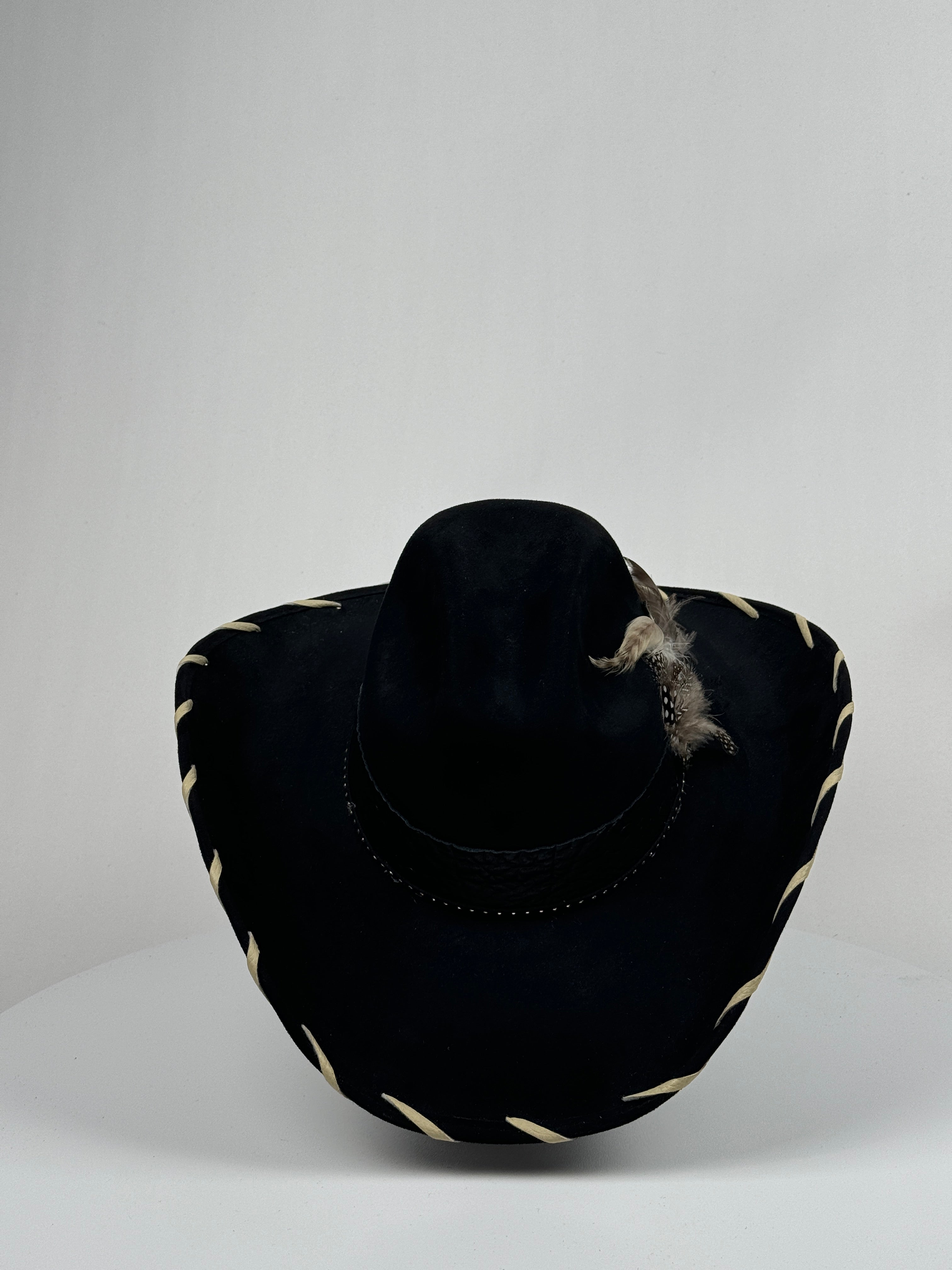 Leather Band Cowboy Hat with Tan Trim