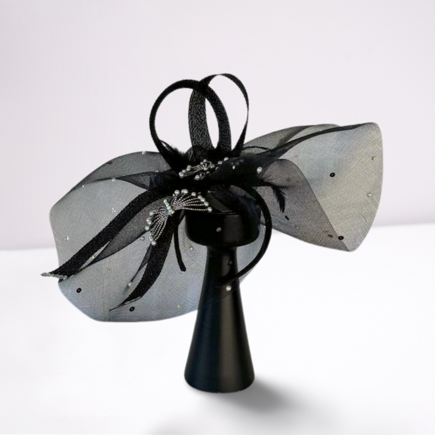 Black Butterfly Fascinator Derby Hat-Animo Hat Company