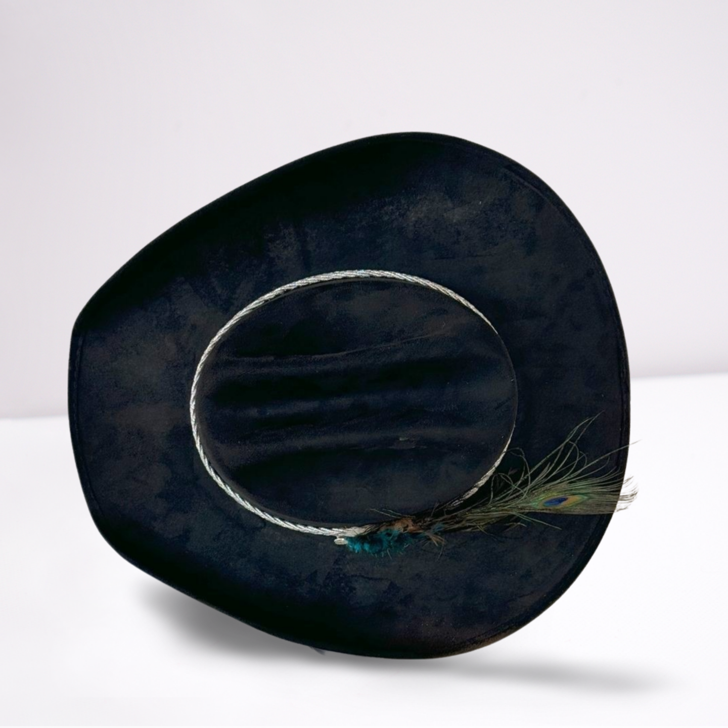 Silver Metallic Braided Band Cowboy Hat