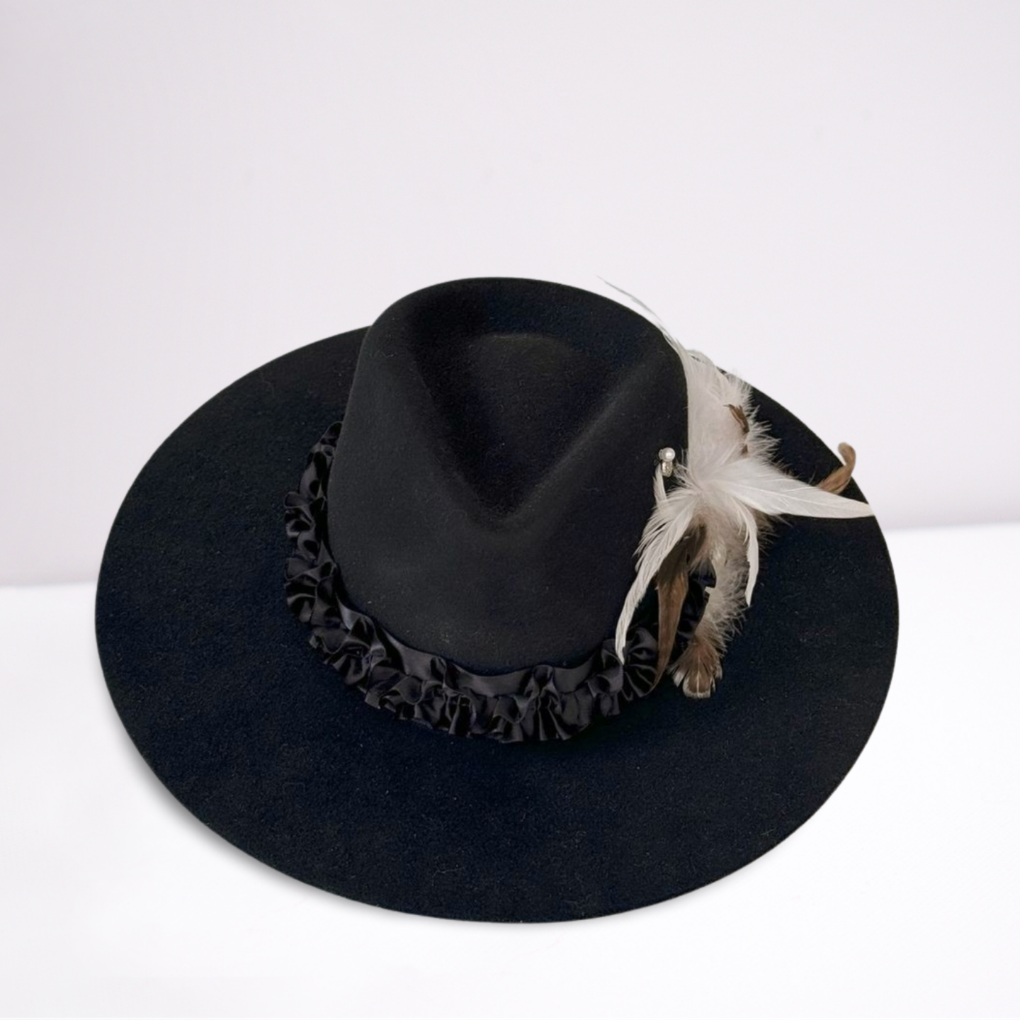 Twister Silk Ruffled Ribbon Band Rancher Hat
