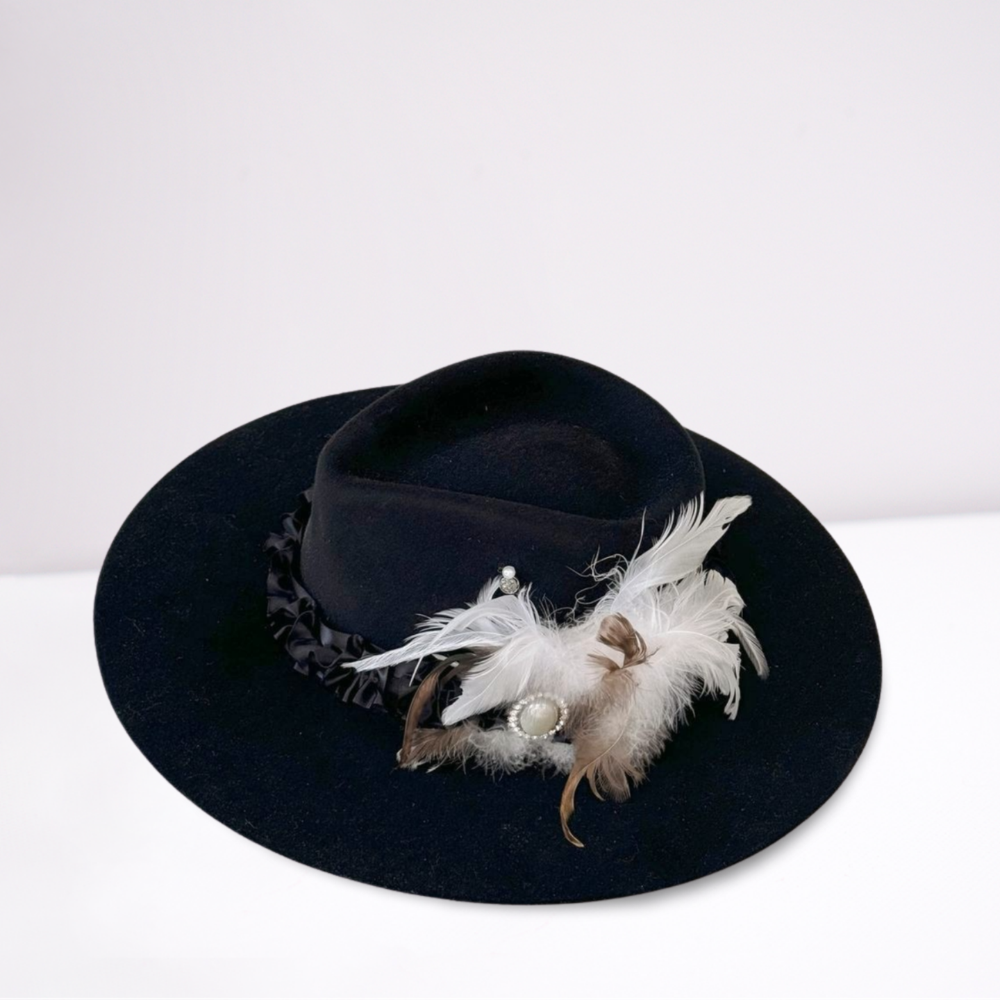 Twister Silk Ruffled Ribbon Band Rancher Hat