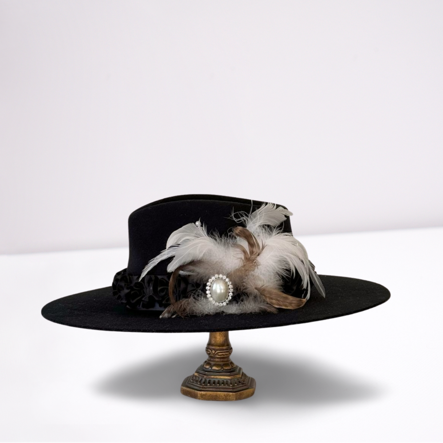 Twister Silk Ruffled Ribbon Band Rancher Hat