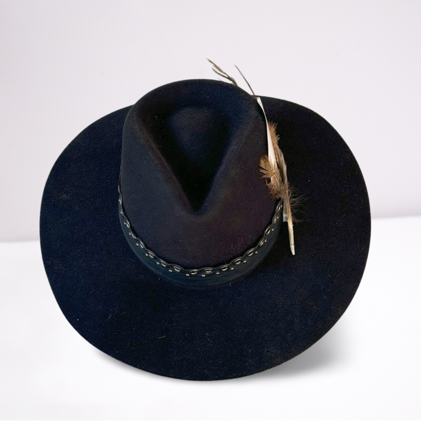 Twister Black Leather Band Rancher Hat