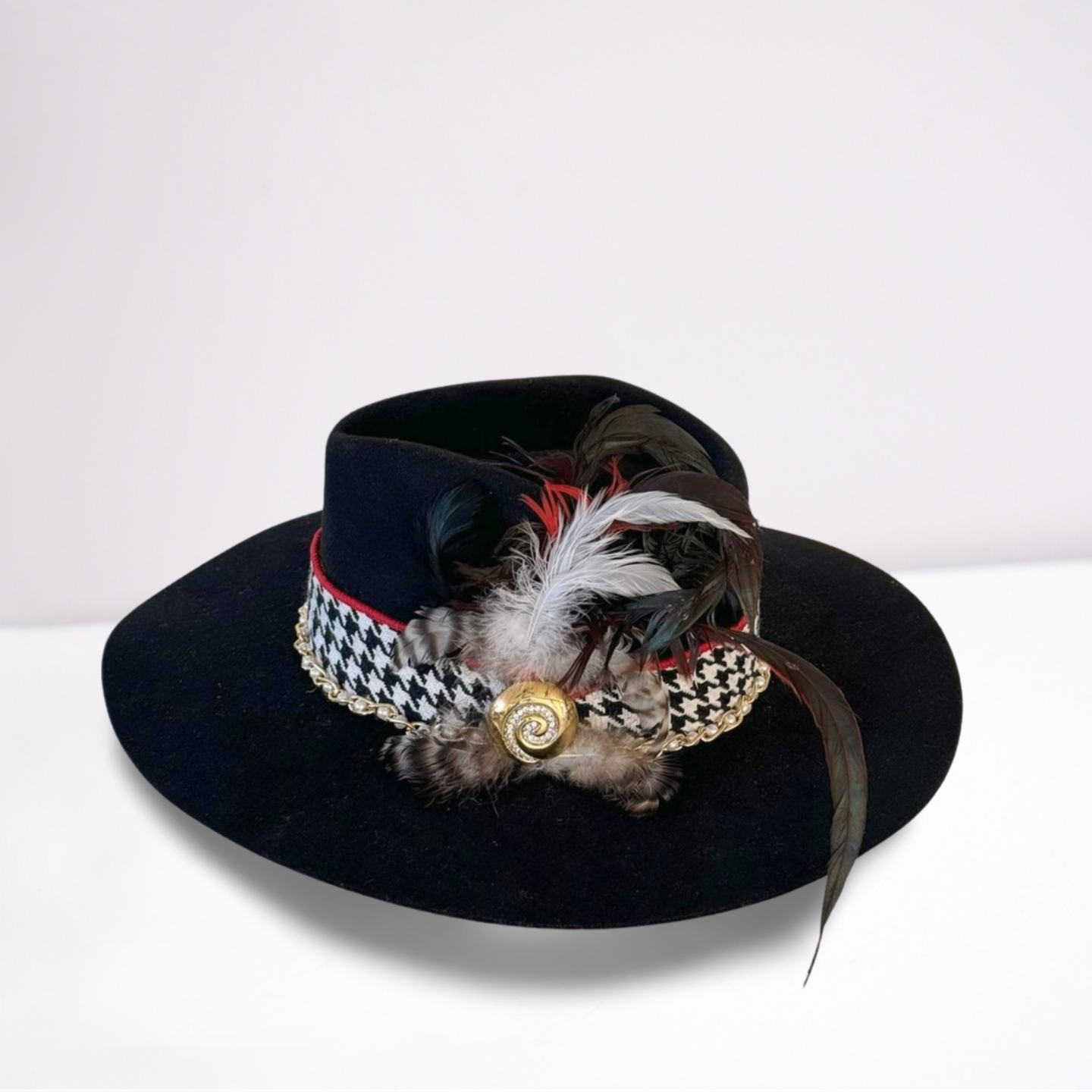 Twister Houndstooth Ribbon Band Rancher Hat