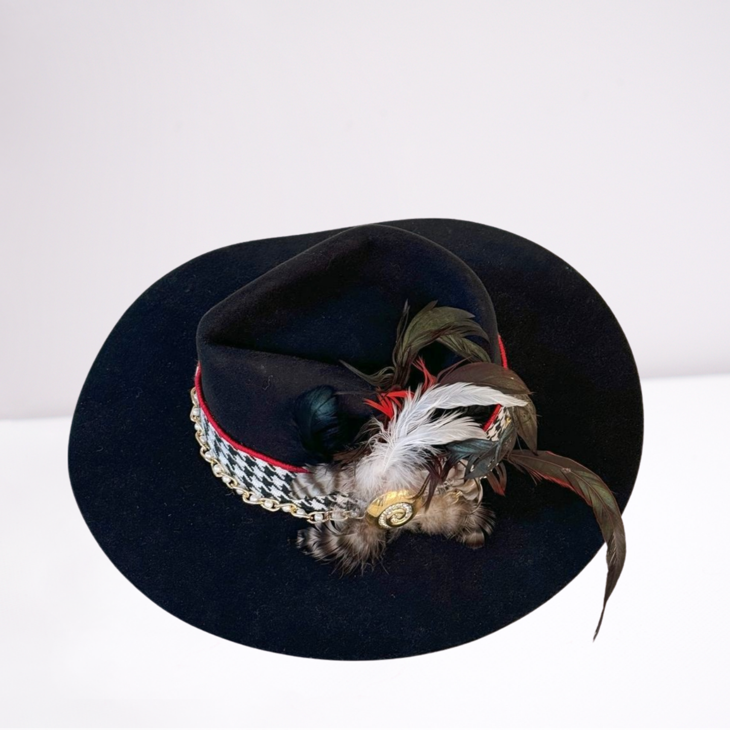 Twister Houndstooth Ribbon Band Rancher Hat