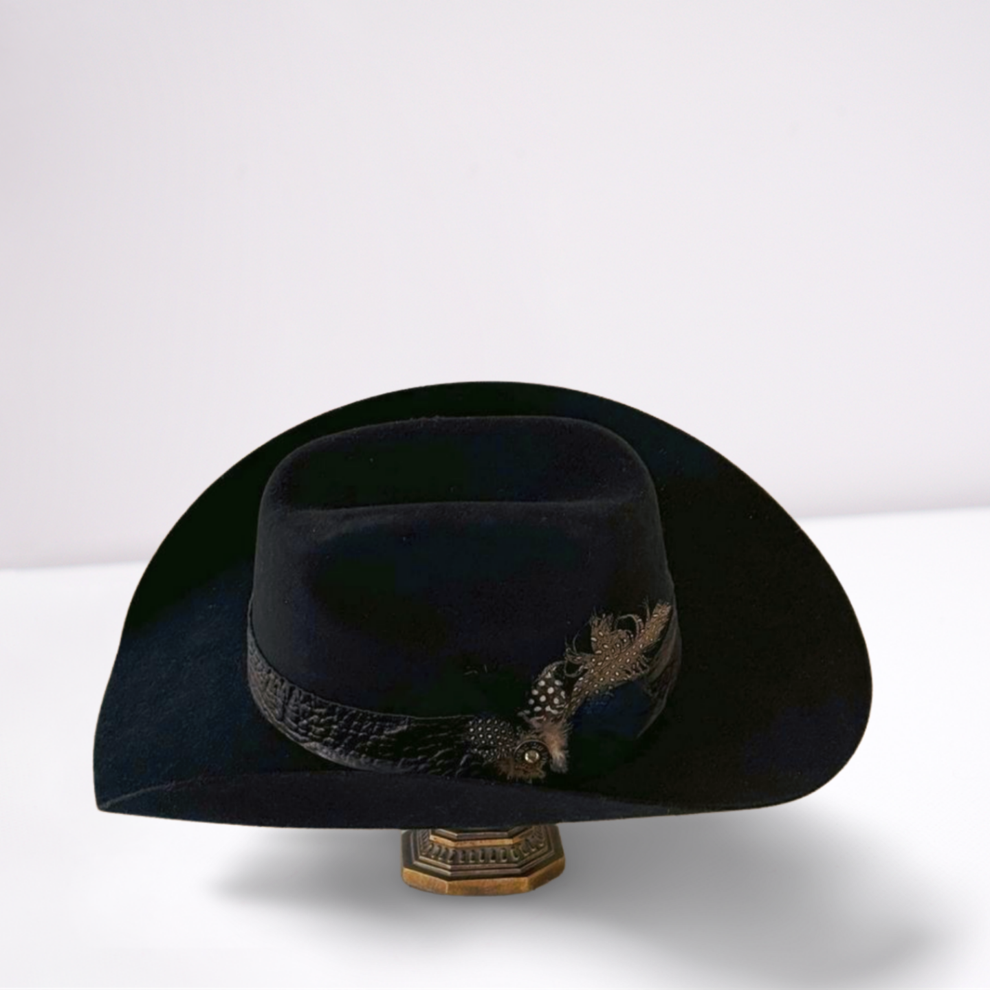Black Embossed Leather Band Cowboy Hat