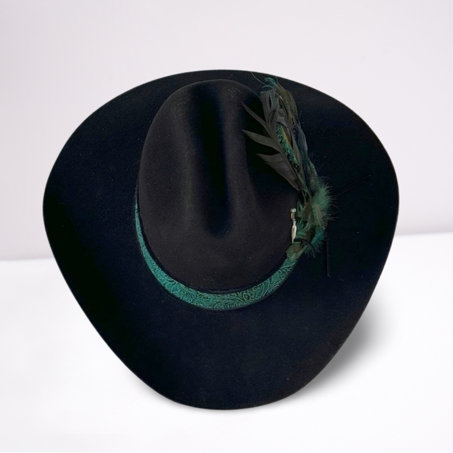 Embossed Leather Band Wool Cowboy Hat