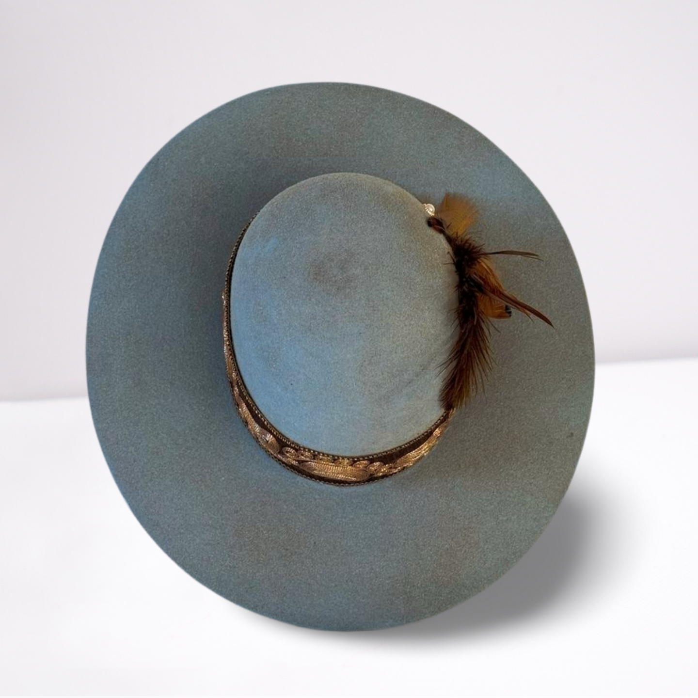 Blue Sparkle Felt Embellished Band Rancher Hat