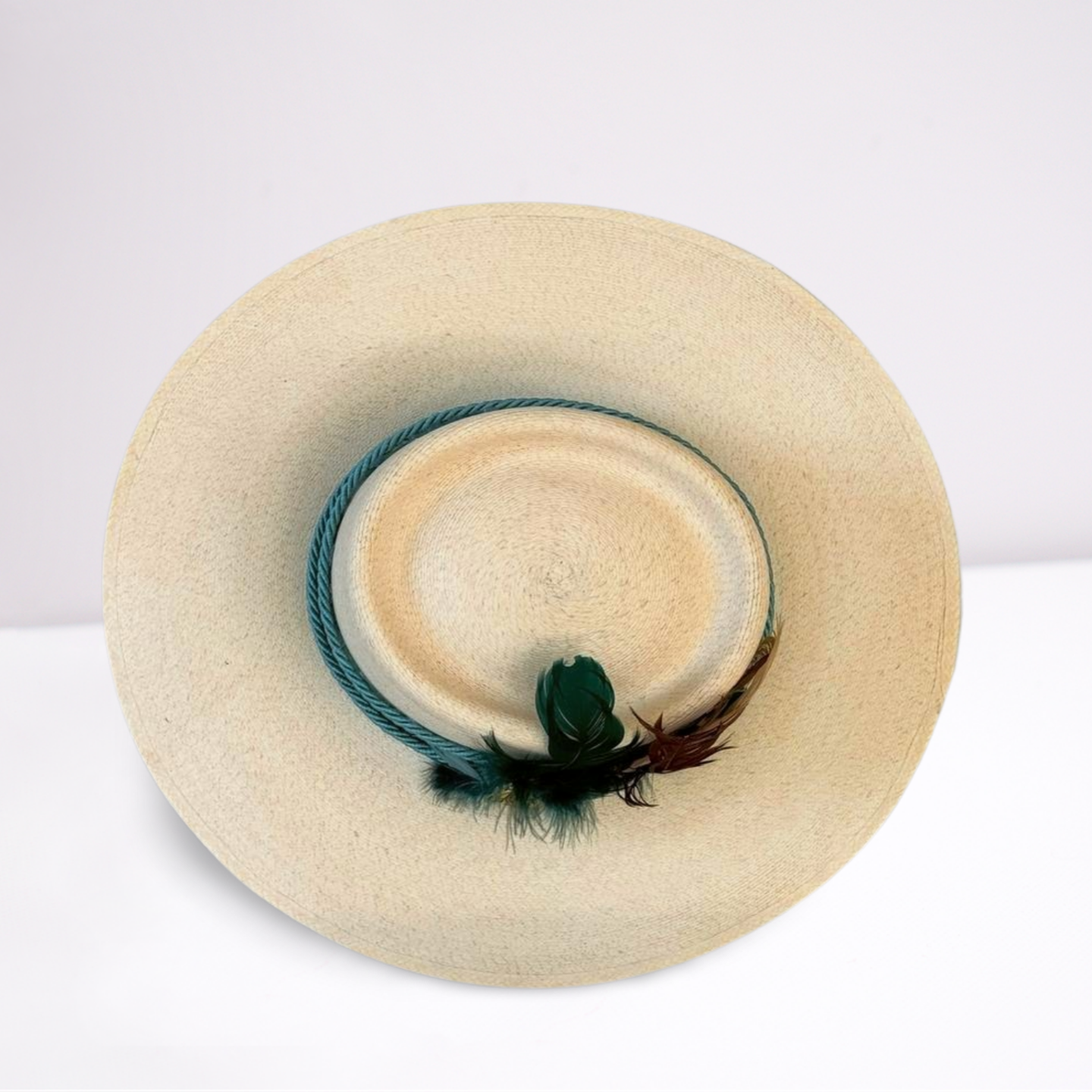 Atwood Embossed Leather Band Boater Hat