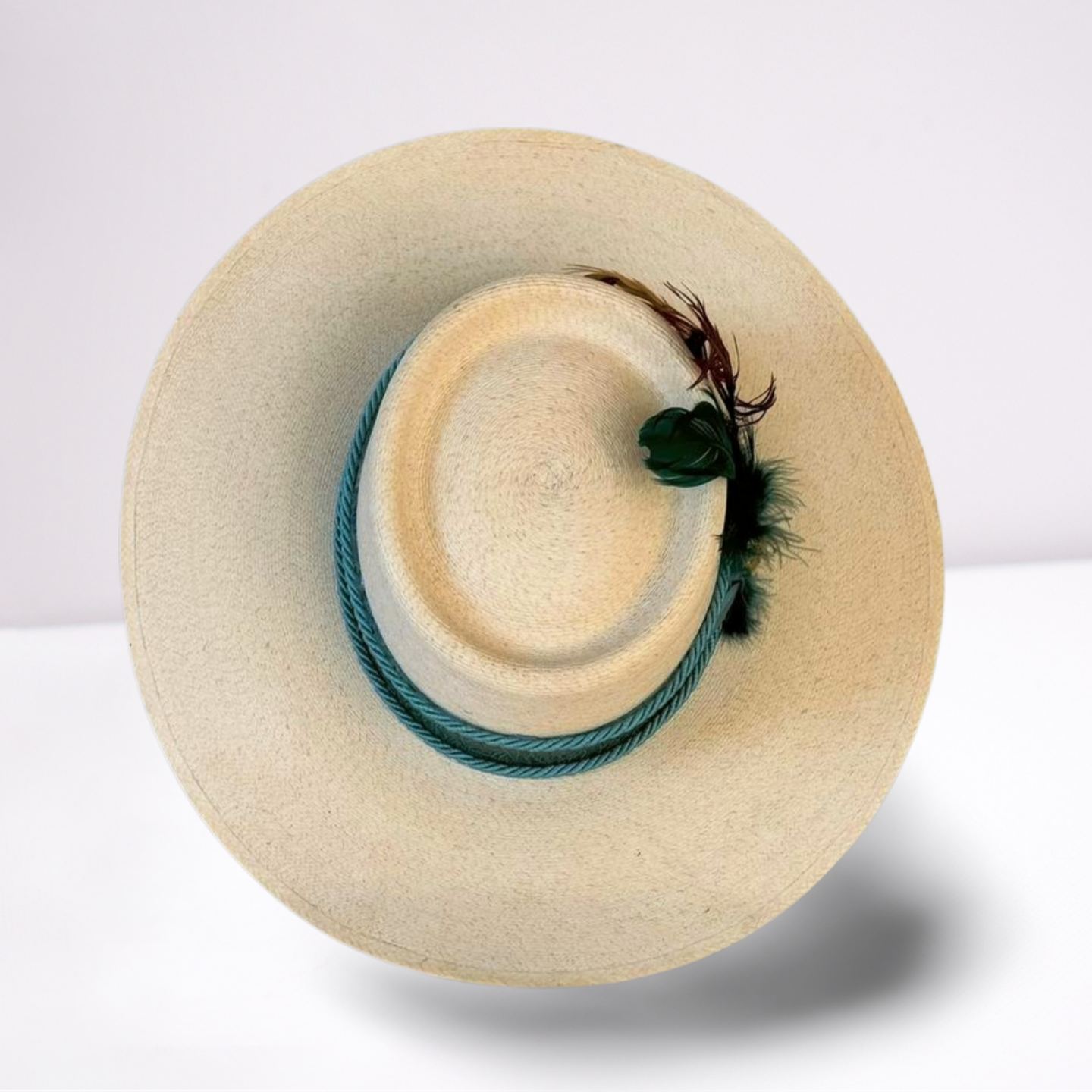 Atwood Embossed Leather Band Boater Hat