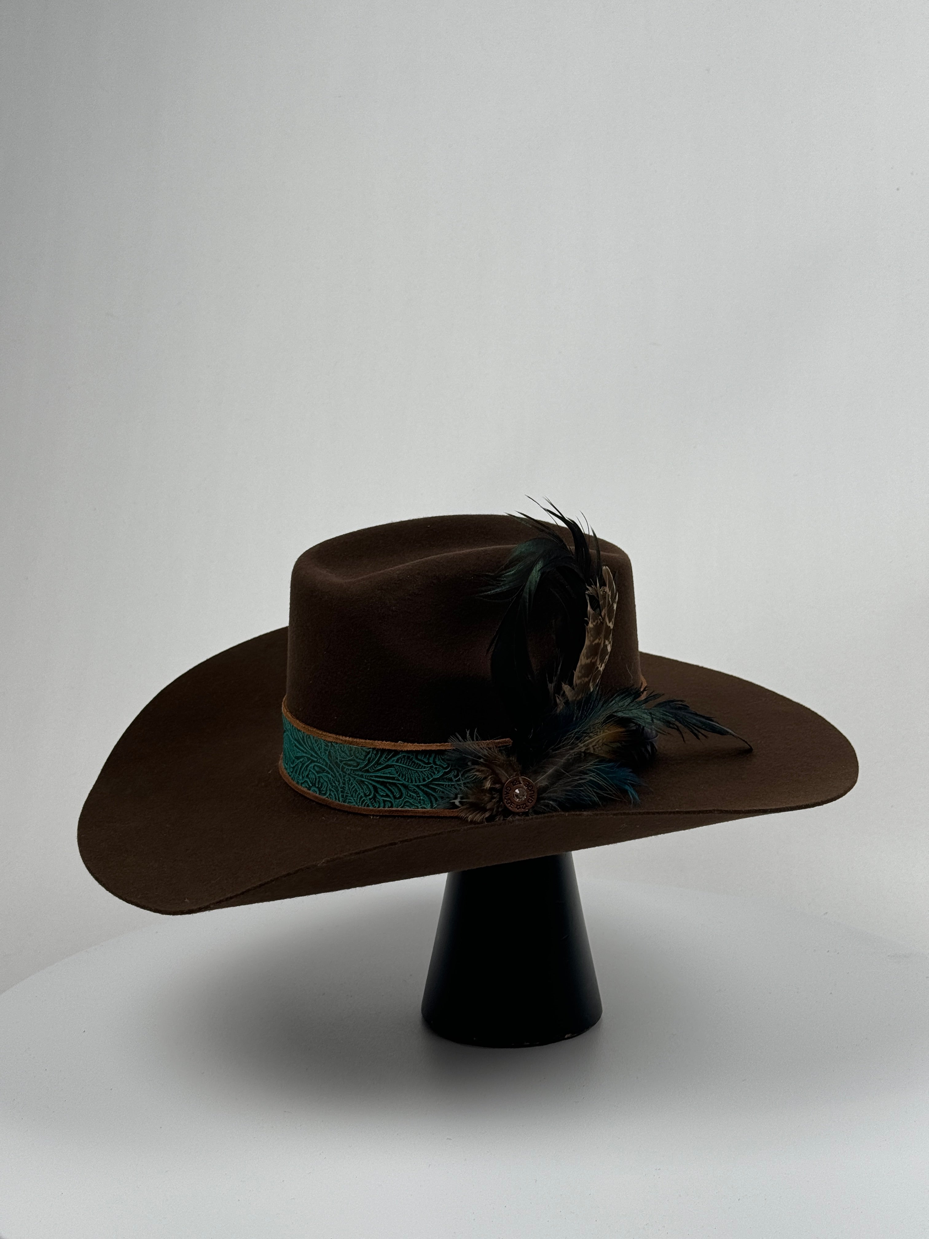 Turquoise Leather Band Cowboy Hat