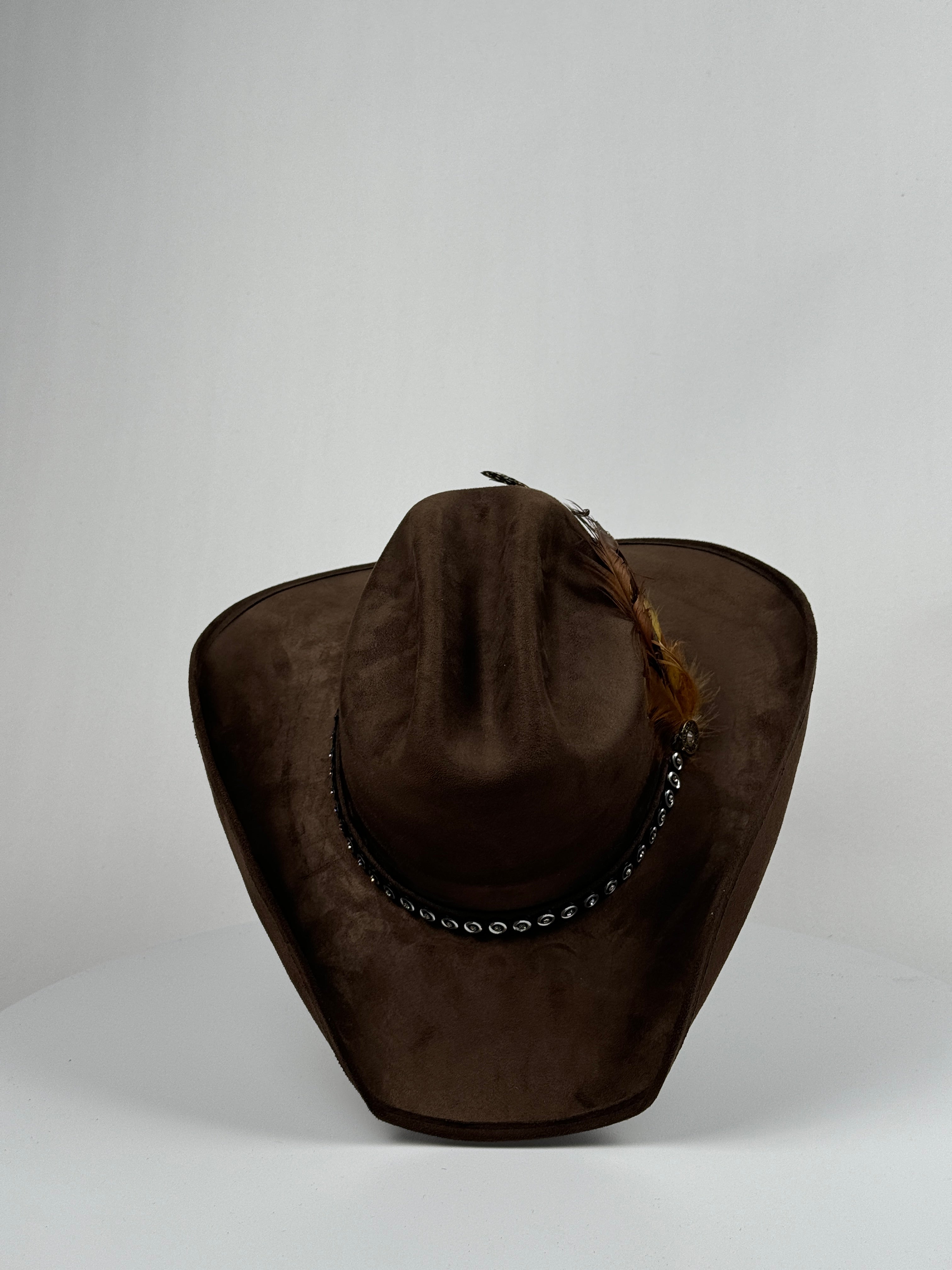 Studded Band Cowboy Hat with Shotgun Shell Pin