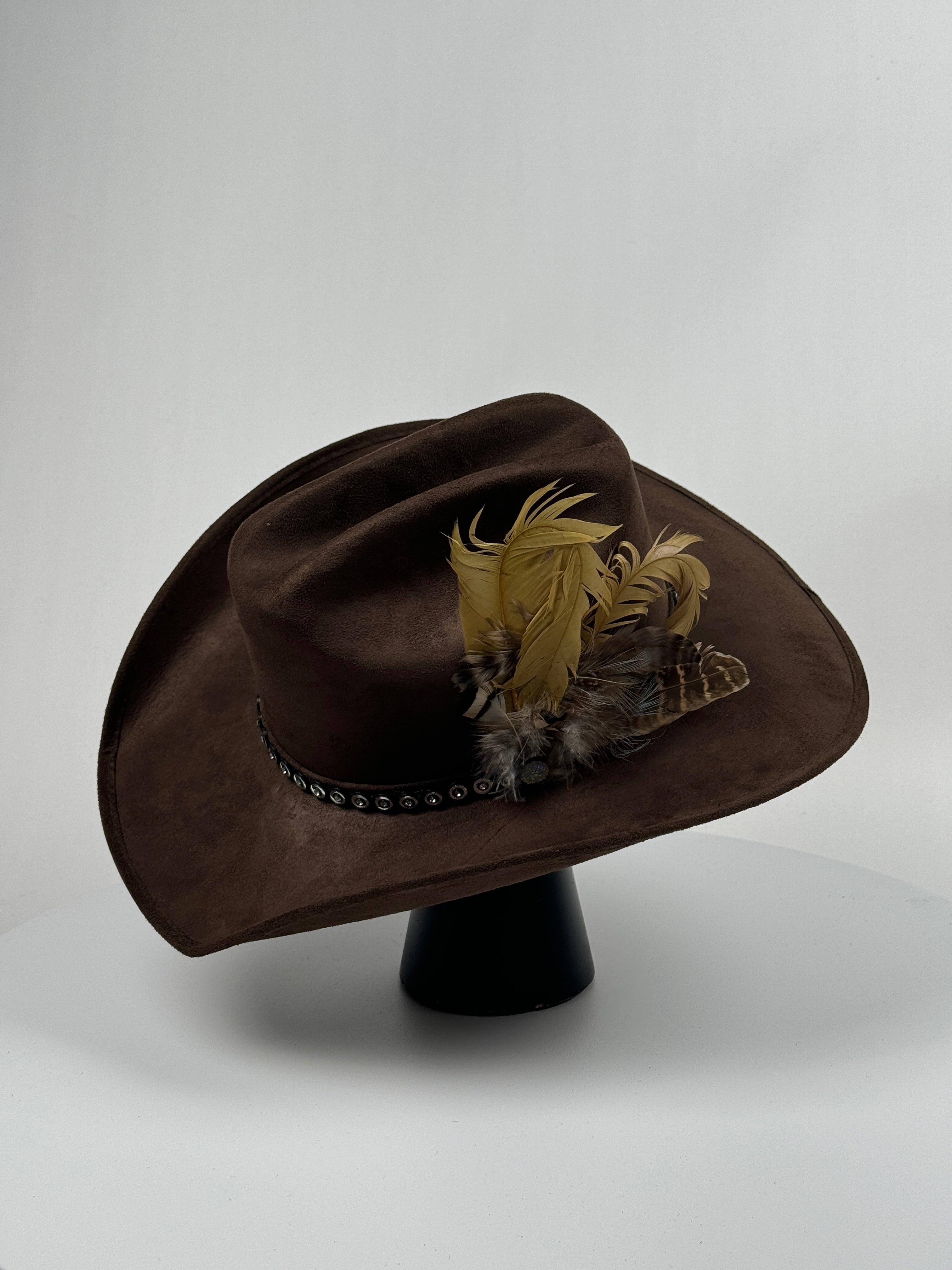 Studded Band Cowboy Hat with Crystal Pin