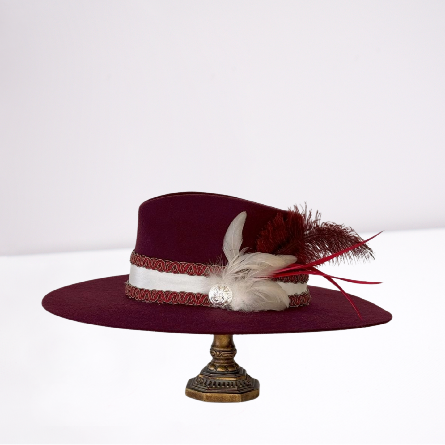 Twister Burgundy Ribbon Band Rancher Hat