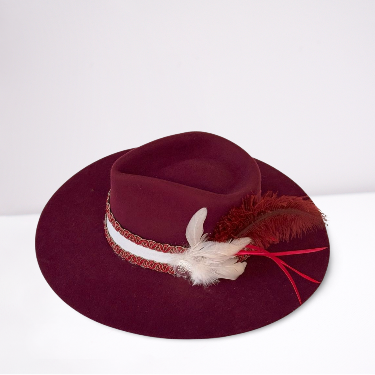 Twister Burgundy Ribbon Band Rancher Hat