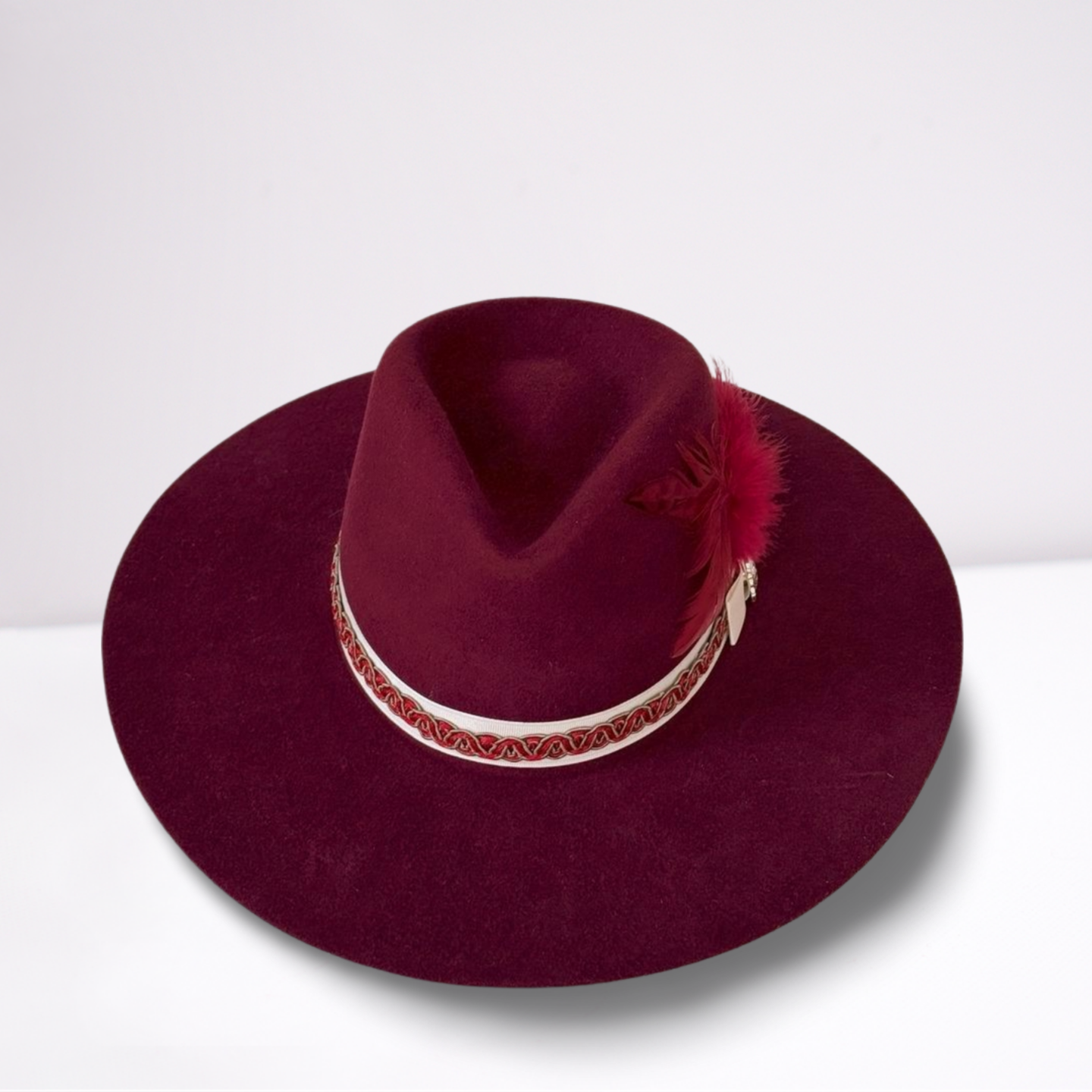 Twister Cream Burgundy Ribbon Band Rancher Hat