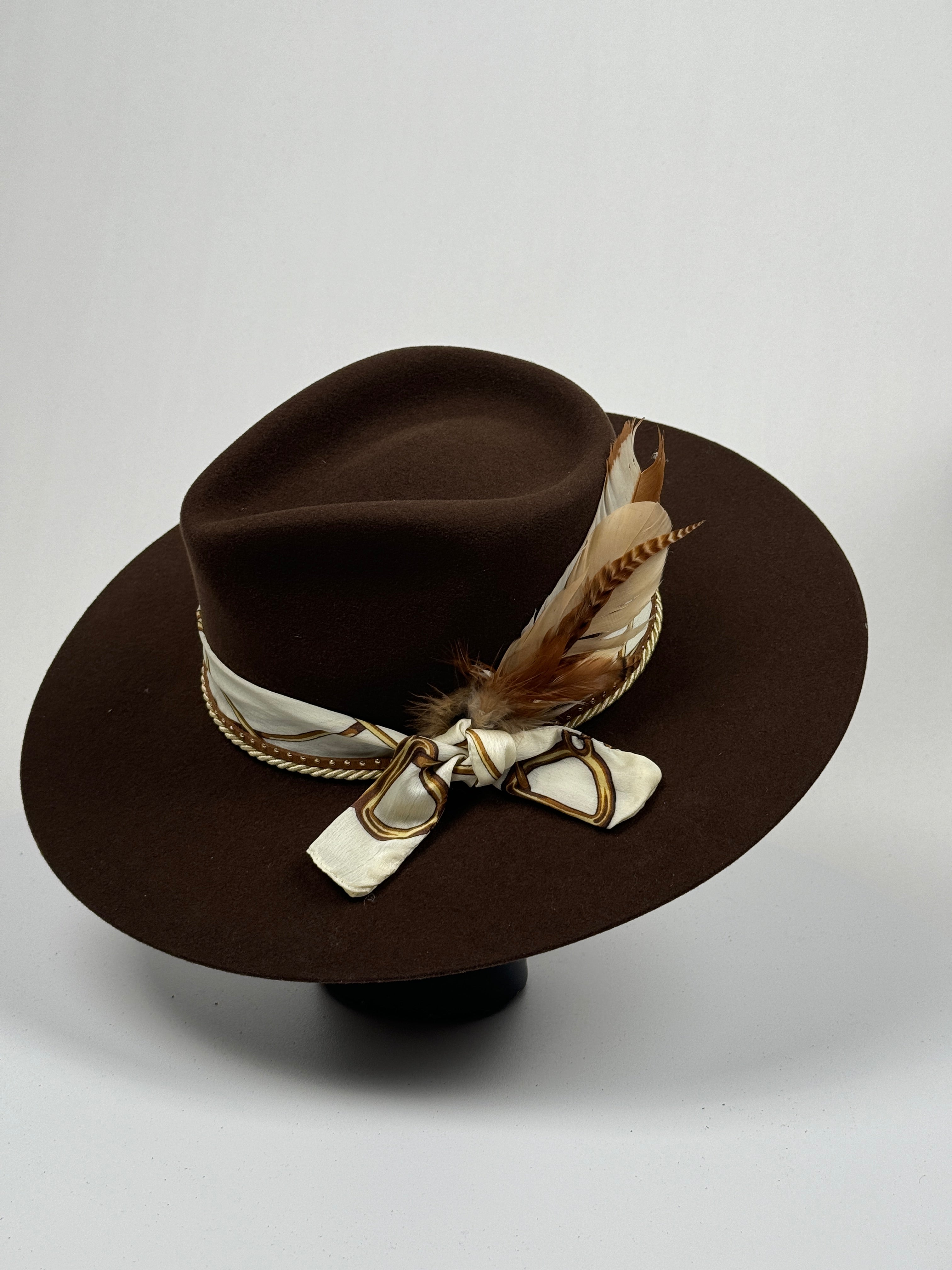 Scarf Band Chocolate Brown Rancher Hat