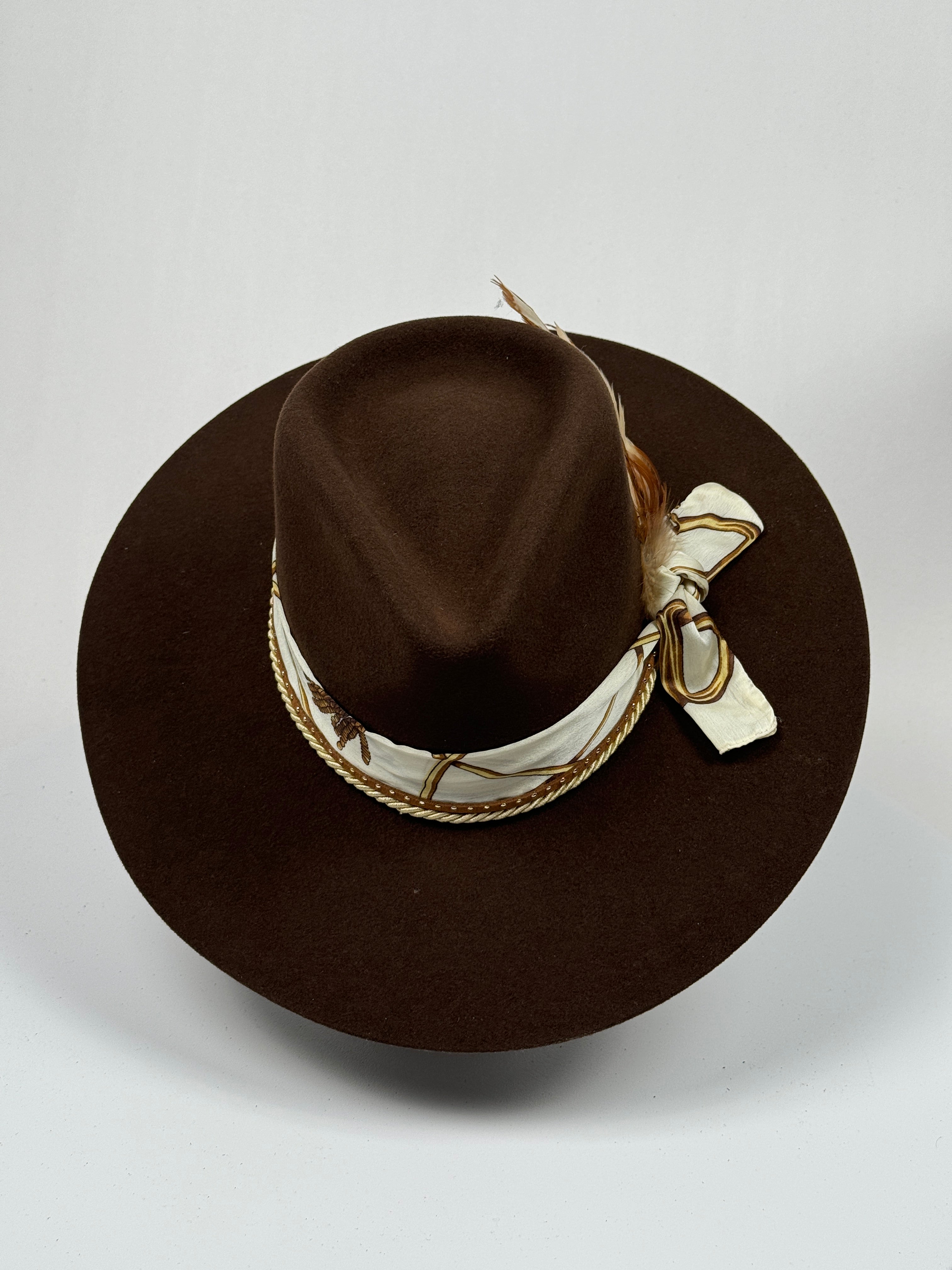 Scarf Band Chocolate Brown Rancher Hat