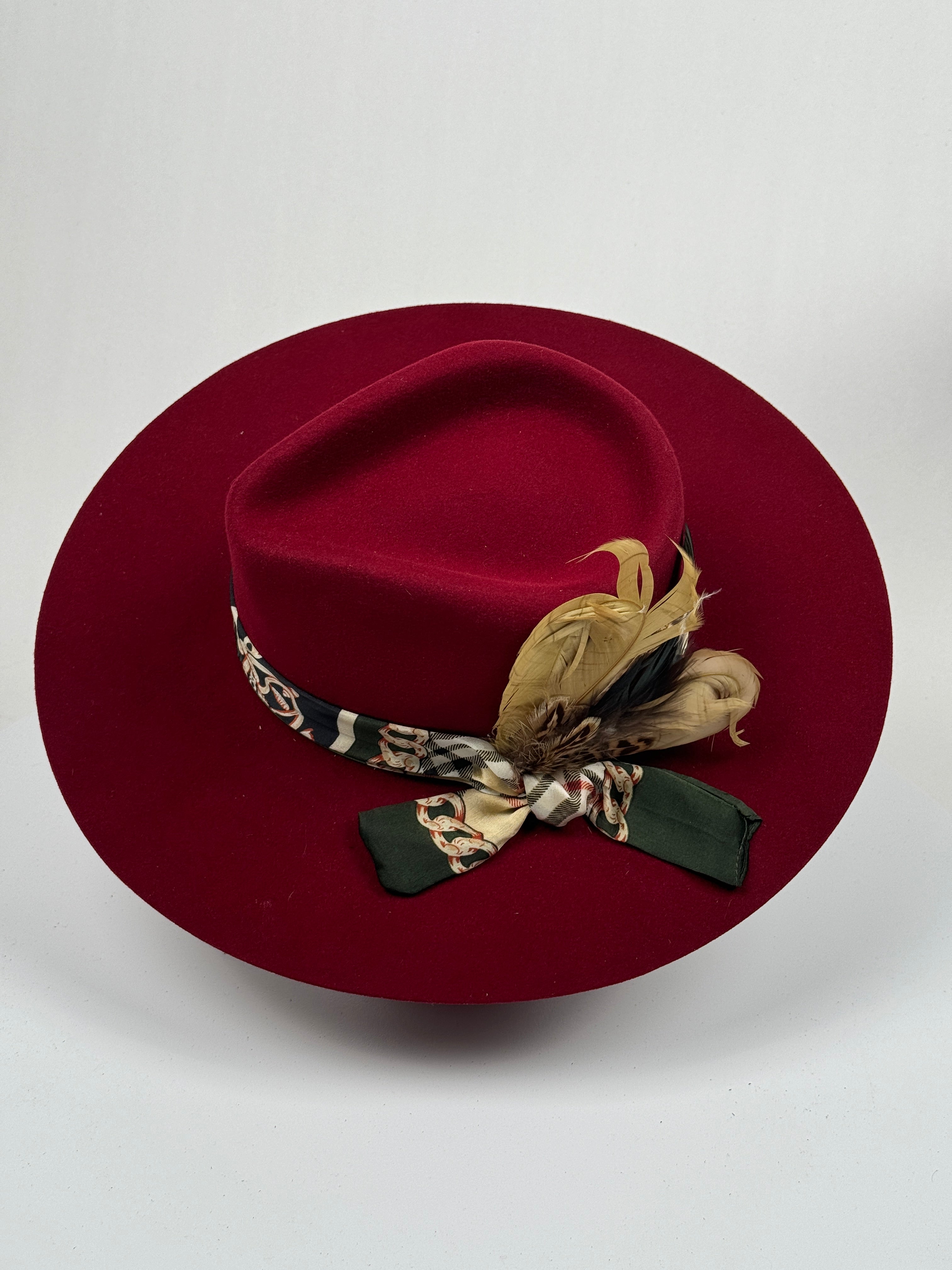 Scarf Band Burgundy Rancher Hat