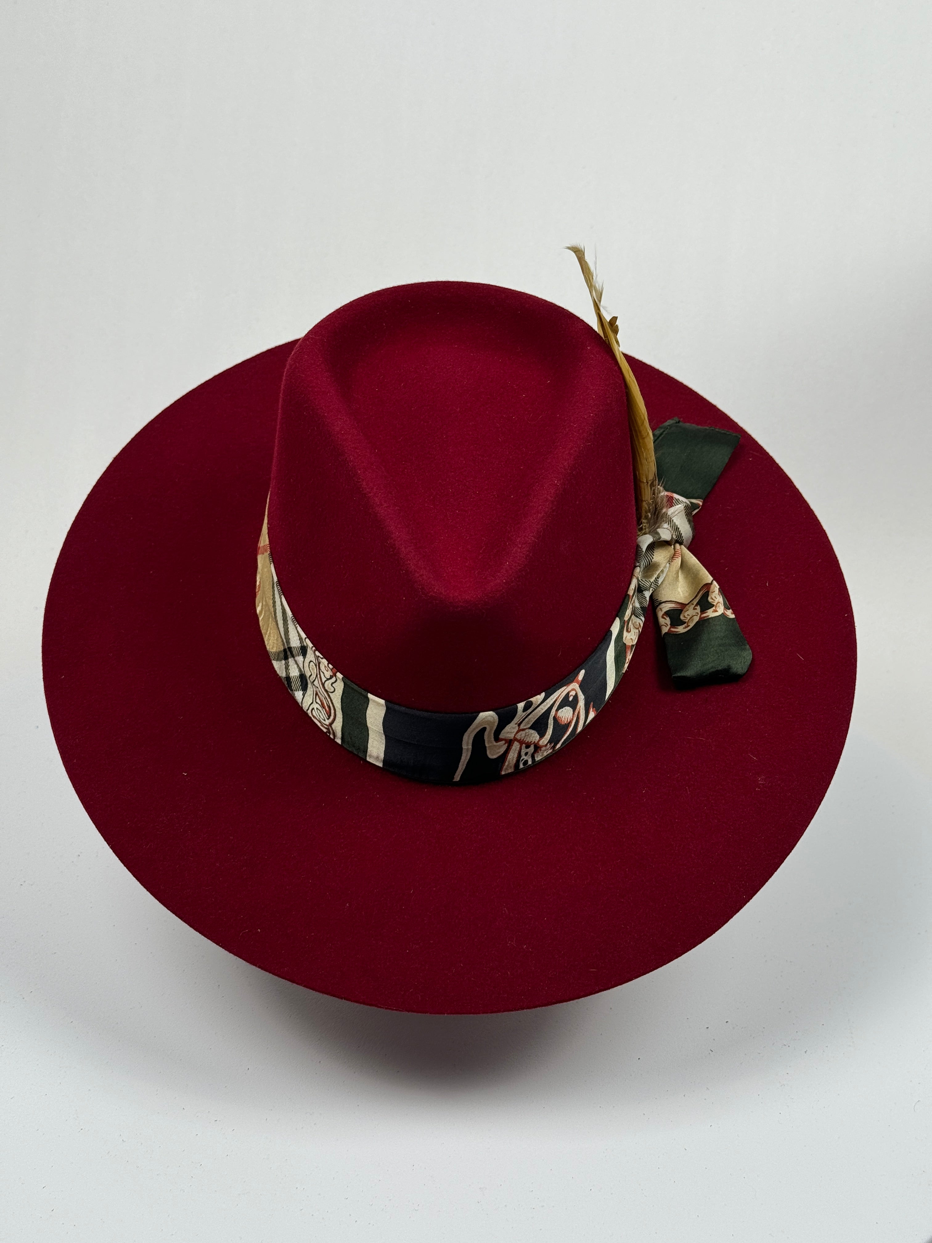 Scarf Band Burgundy Rancher Hat