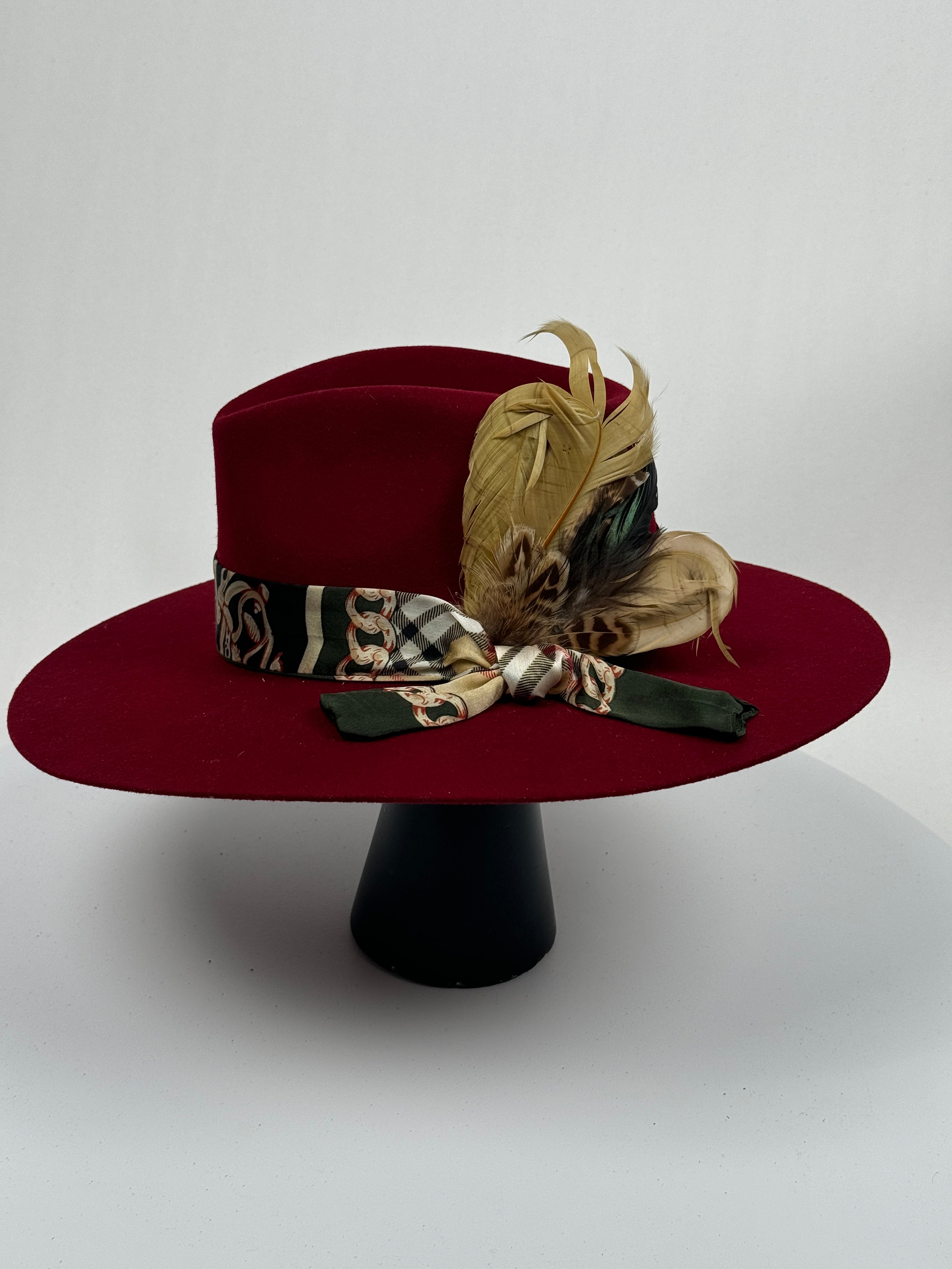 Scarf Band Burgundy Rancher Hat