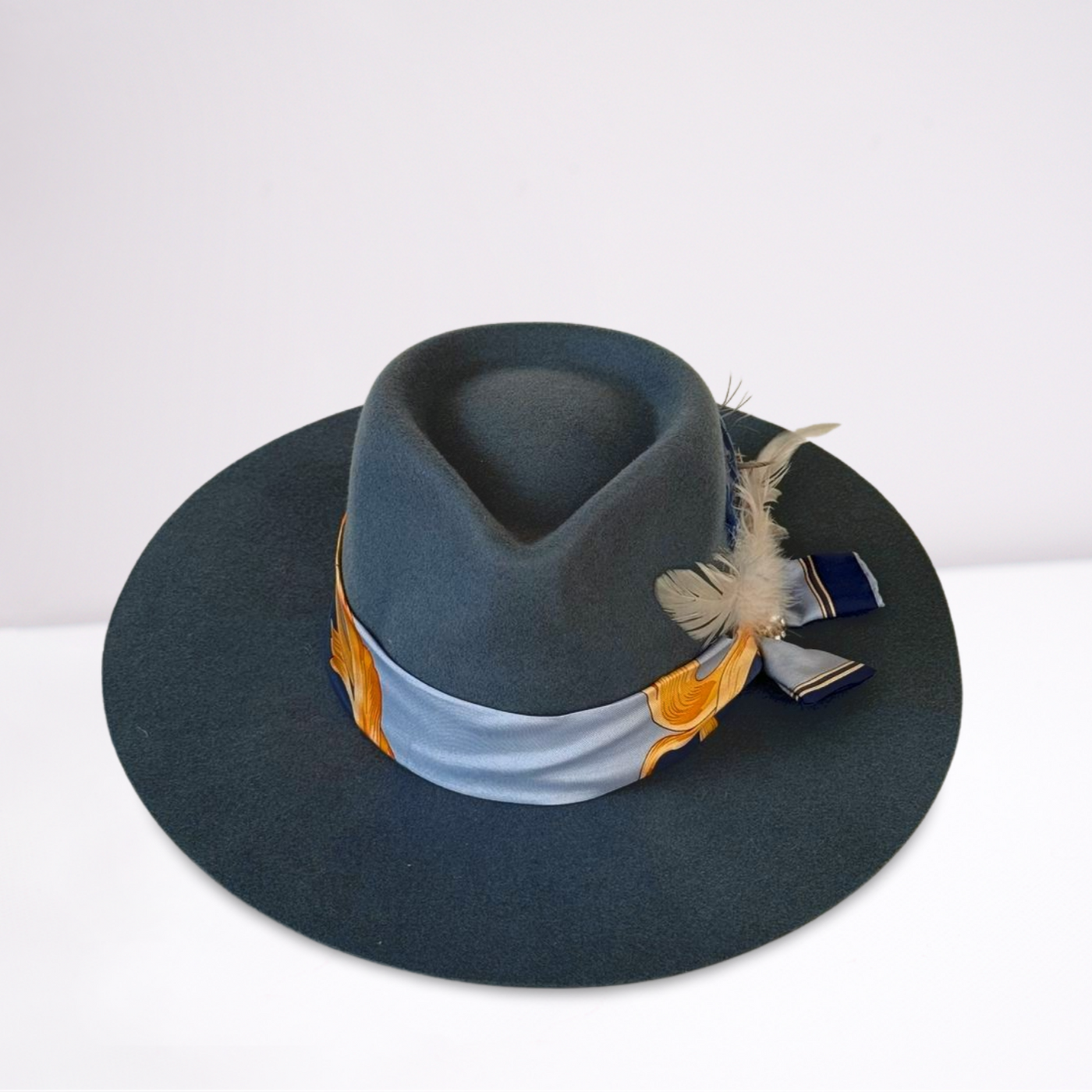 Biltmore Blue Yellow Scarf Band Rancher Hat Animo Hat Apparel