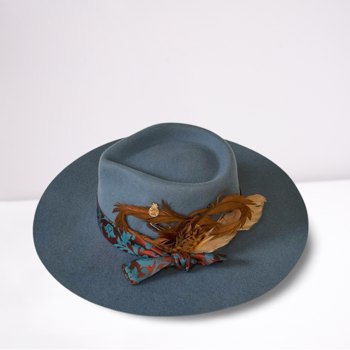Biltmore Blue/Copper Scarf Band Rancher Hat