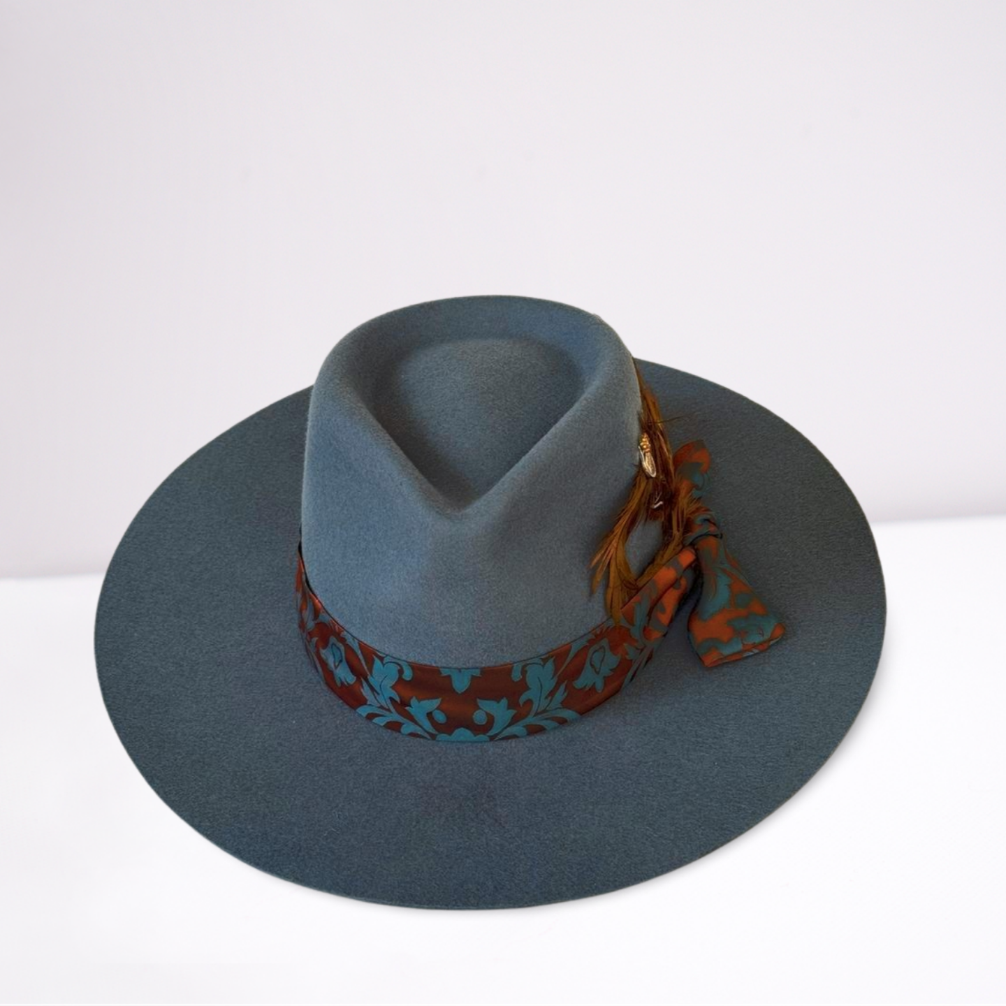 Biltmore Blue/Copper Scarf Band Rancher Hat