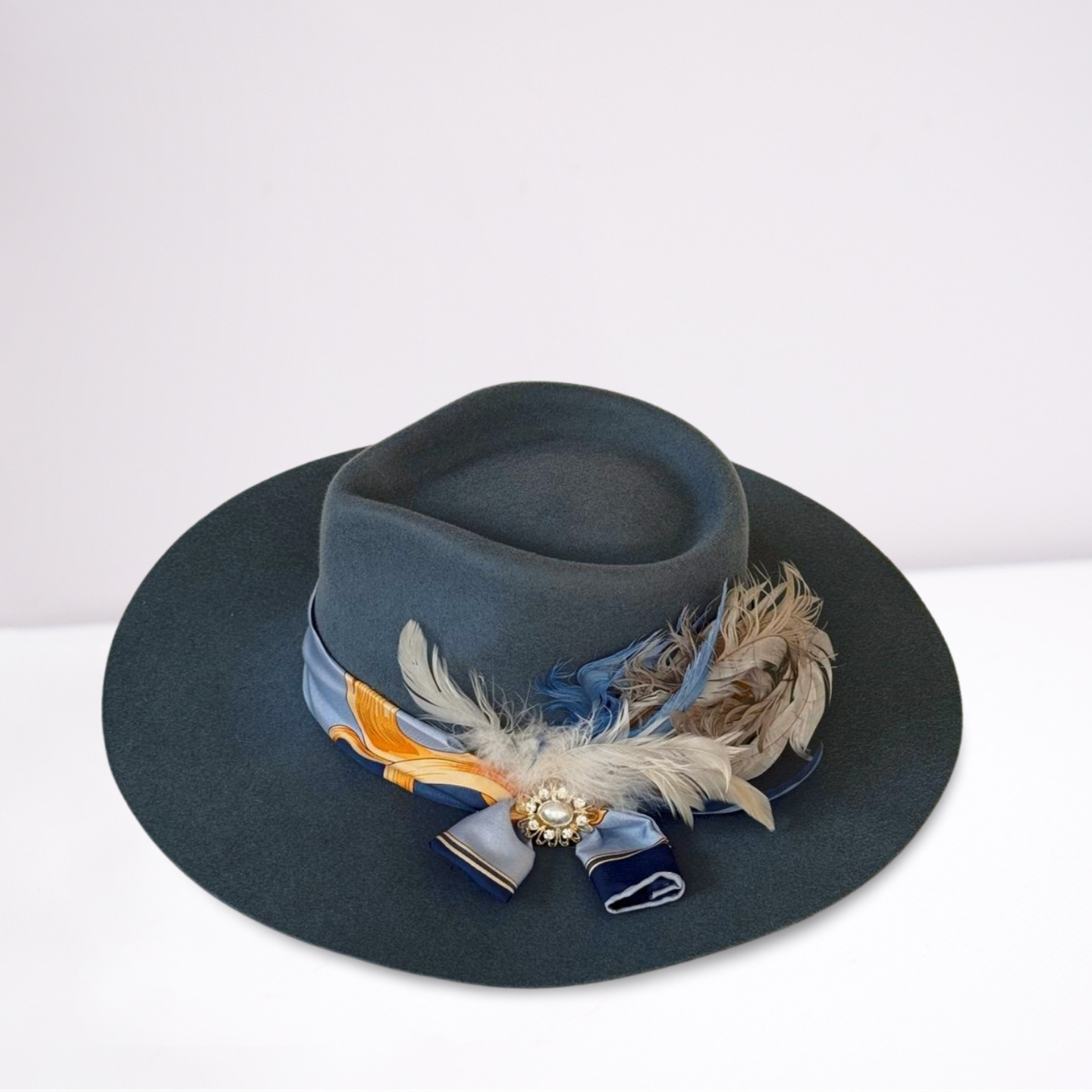 Biltmore Blue/Yellow Scarf Band Rancher Hat