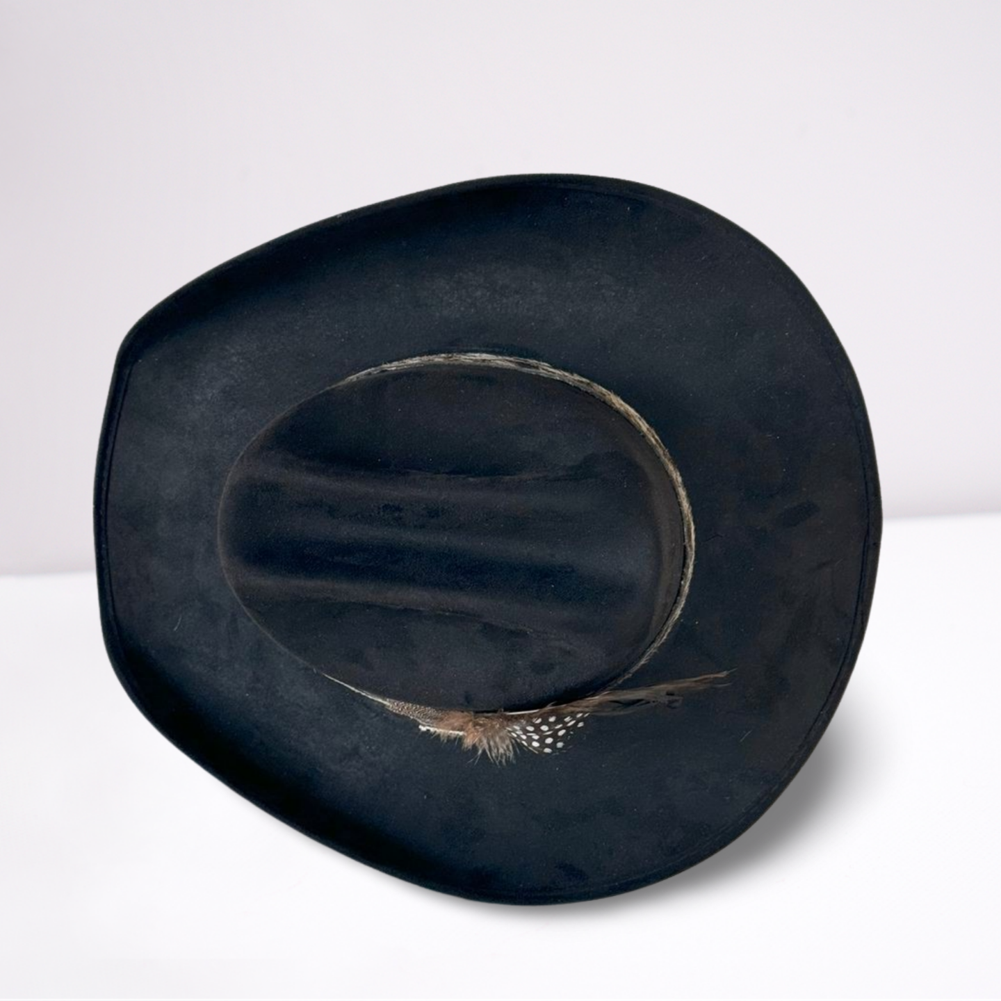 Black & White Natural Hide Band Cowboy Hat