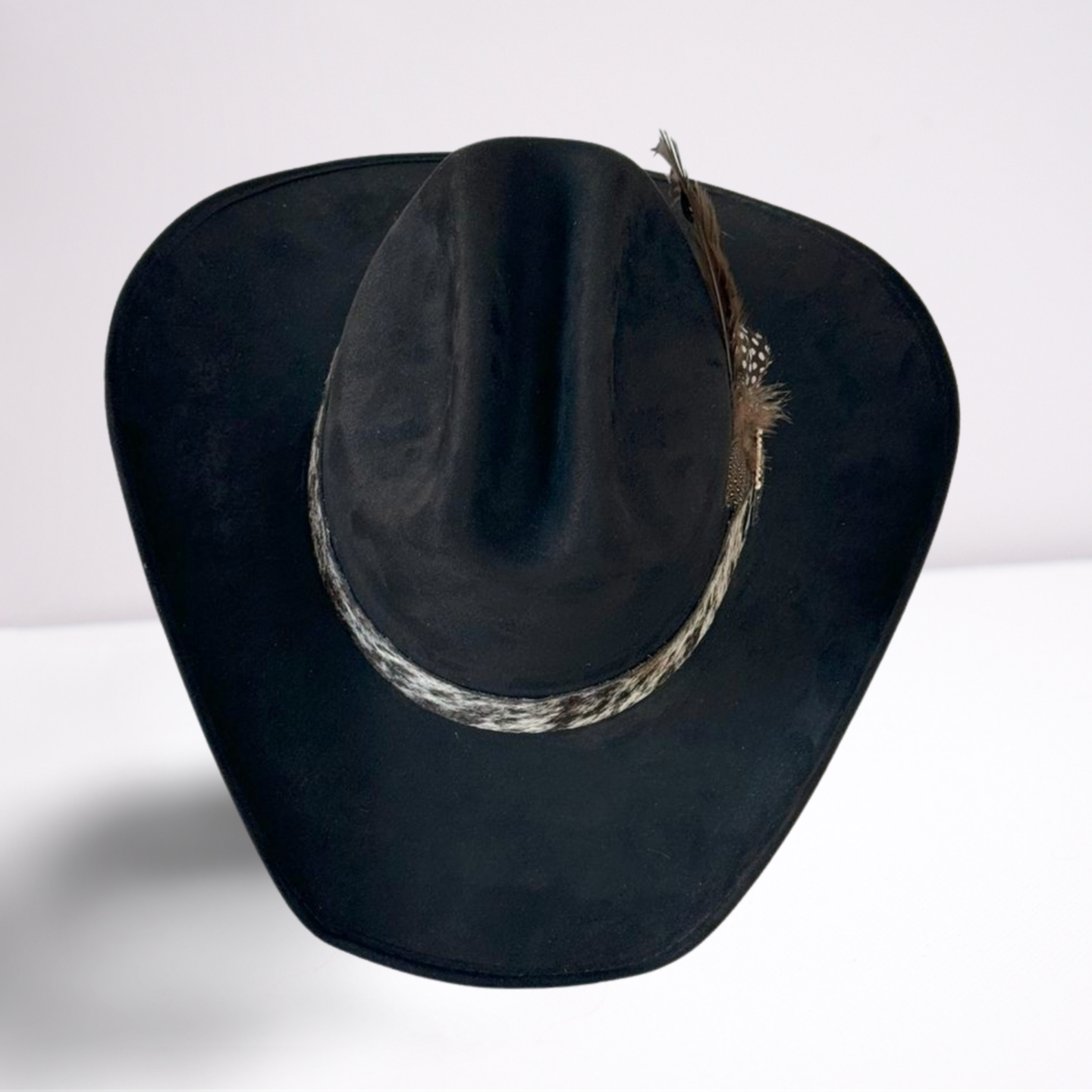 Black & White Natural Hide Band Cowboy Hat