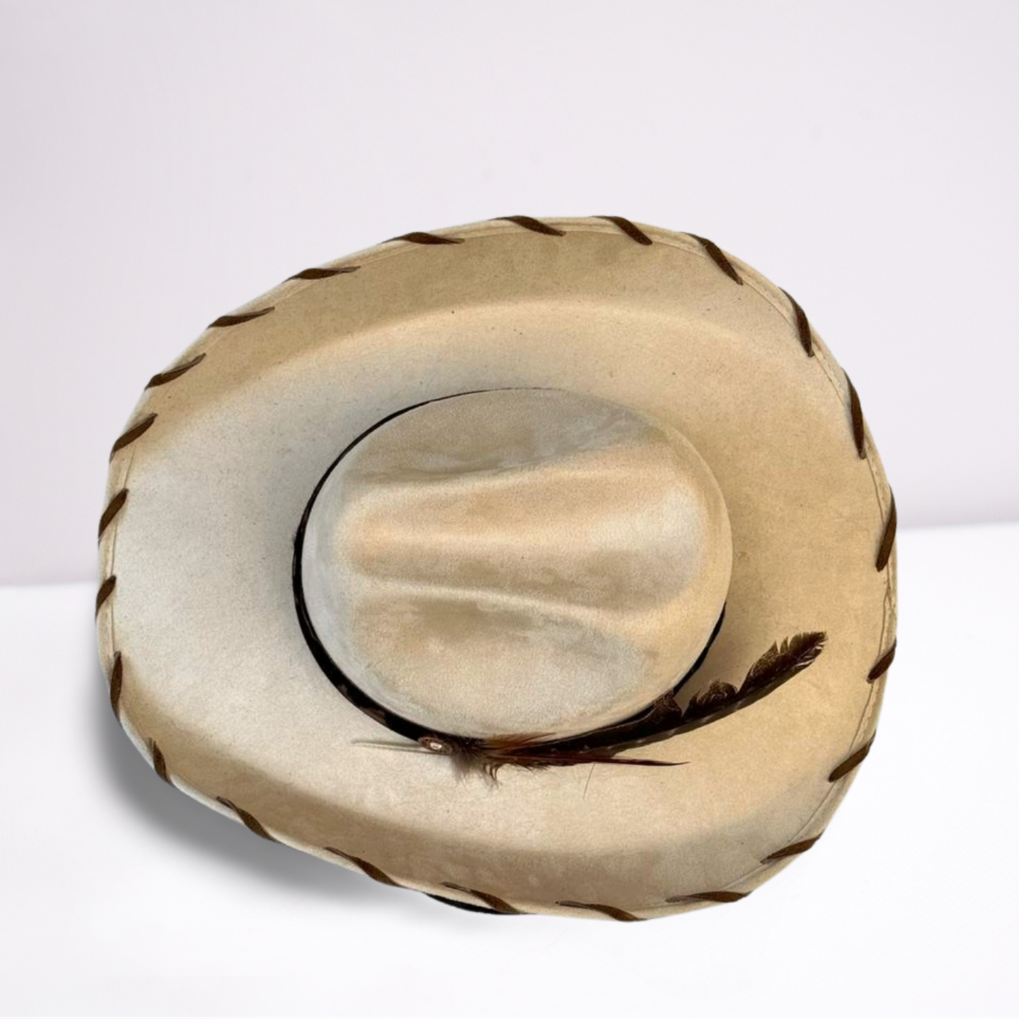 Brown Natural Hide Band Cowboy Hat