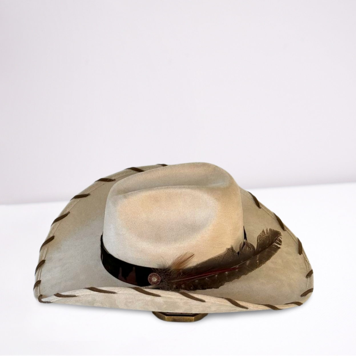 Brown Natural Hide Band Cowboy Hat