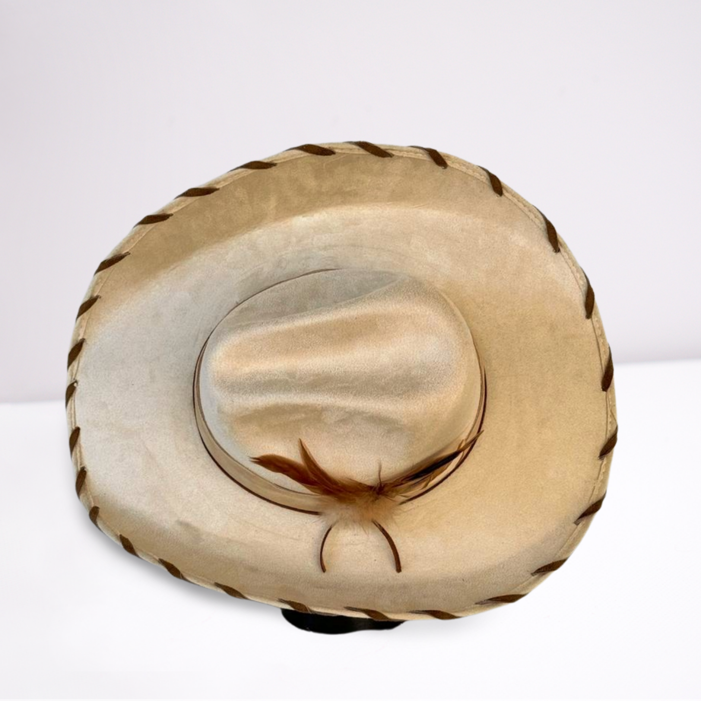 Brown Suede Band Cowboy Hat