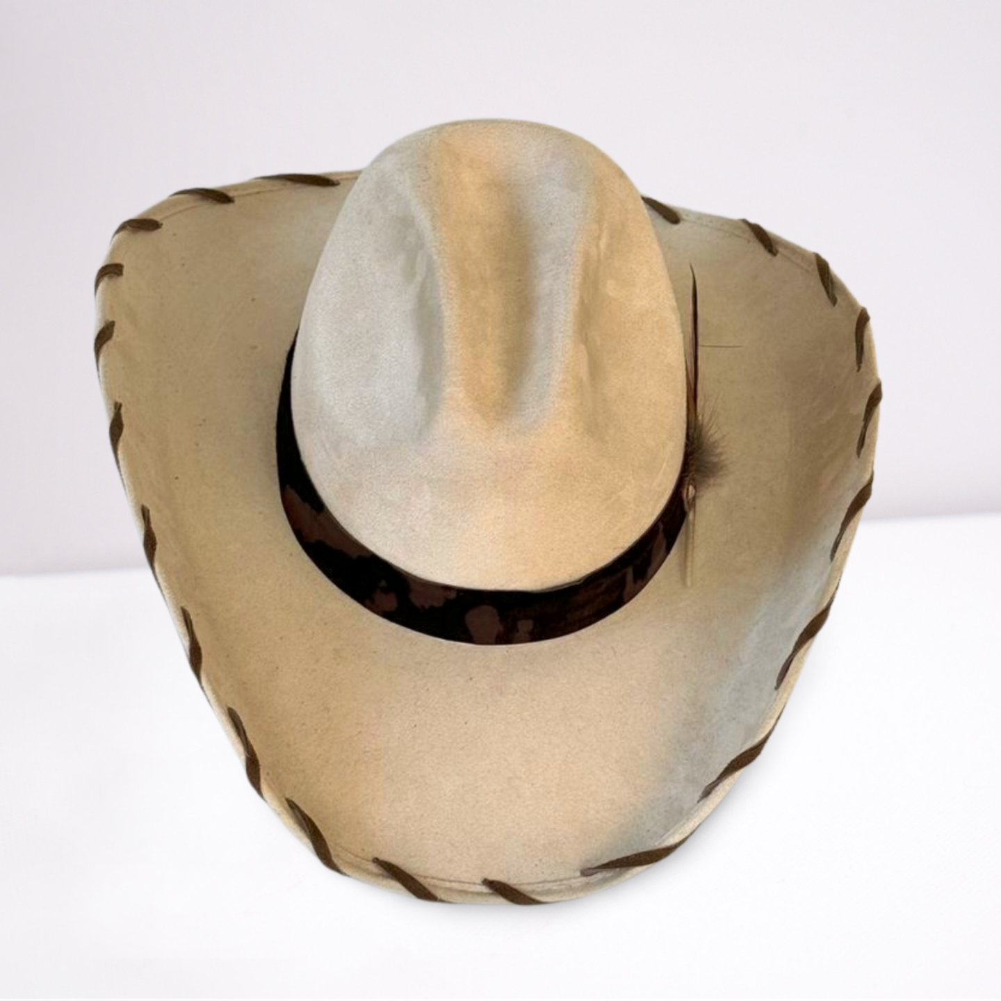 Brown Natural Hide Band Cowboy Hat