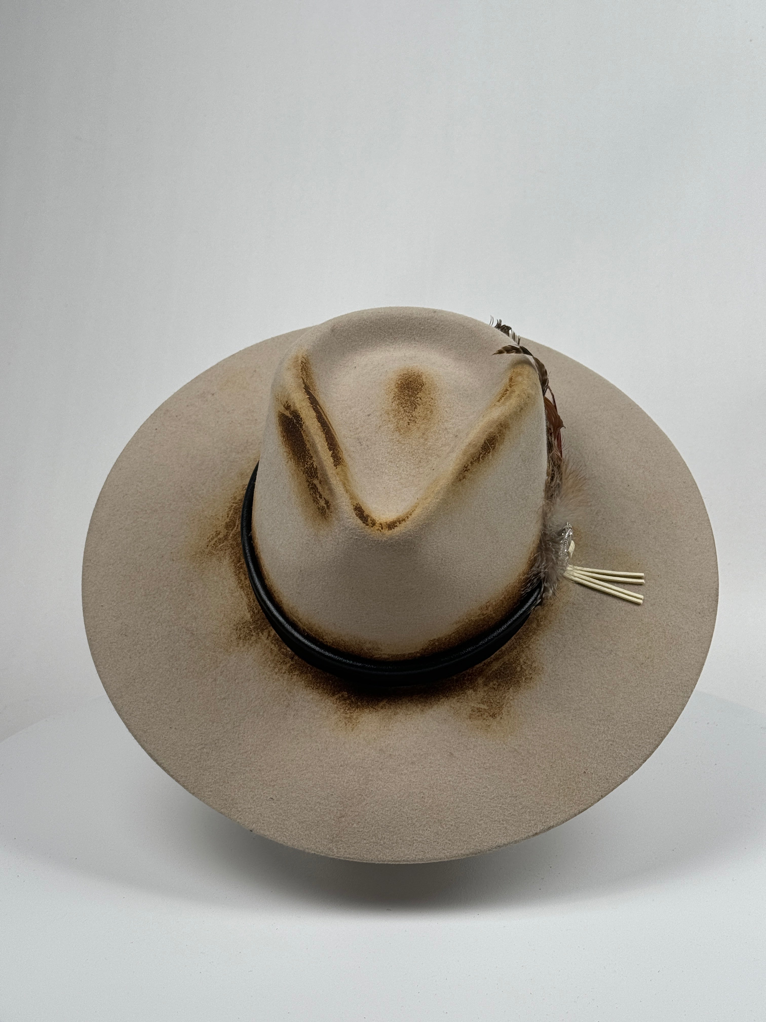 Leather Band Rancher Hat with Copper Tie