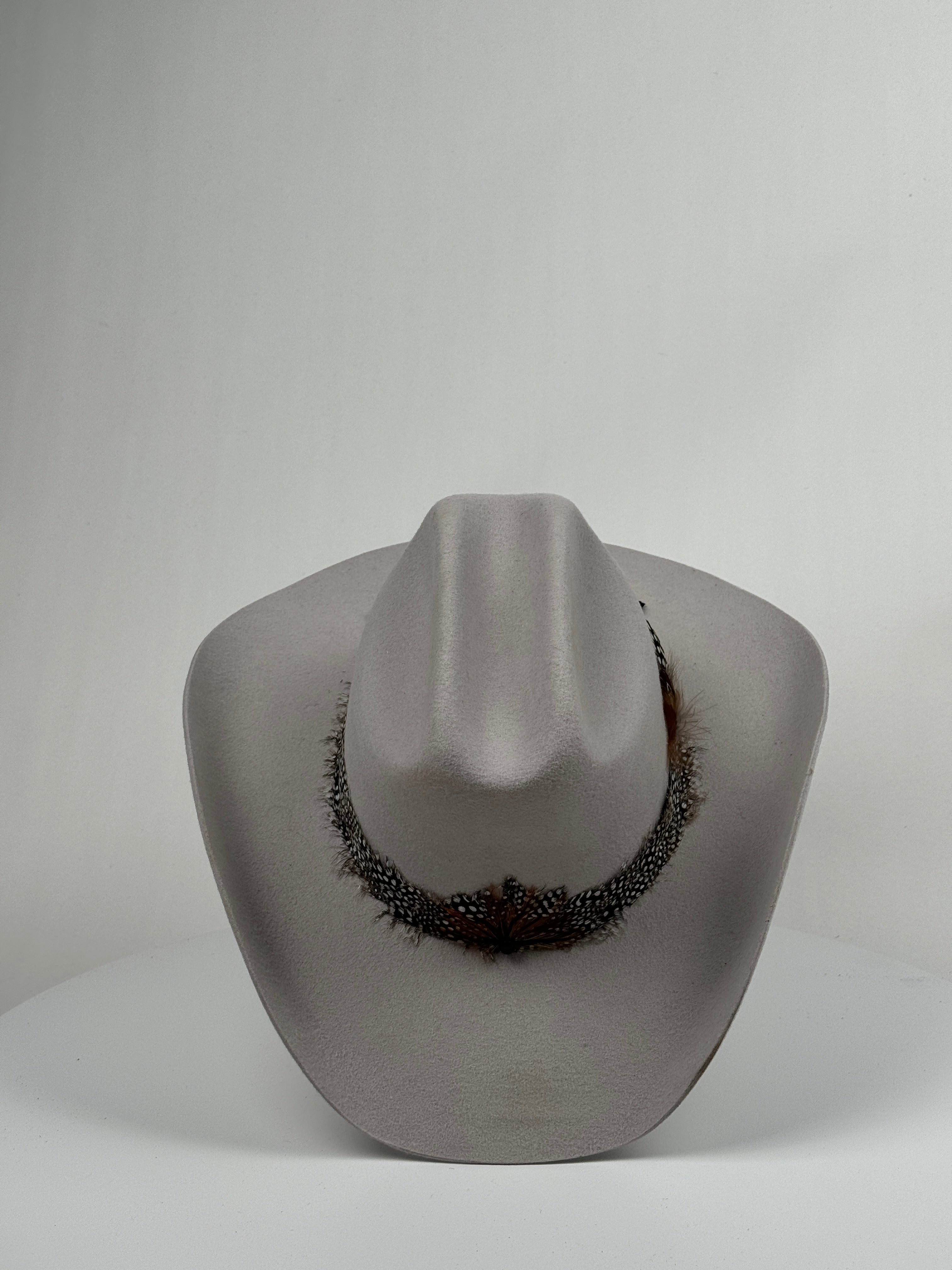Grey Feather Band Cowboy Hat