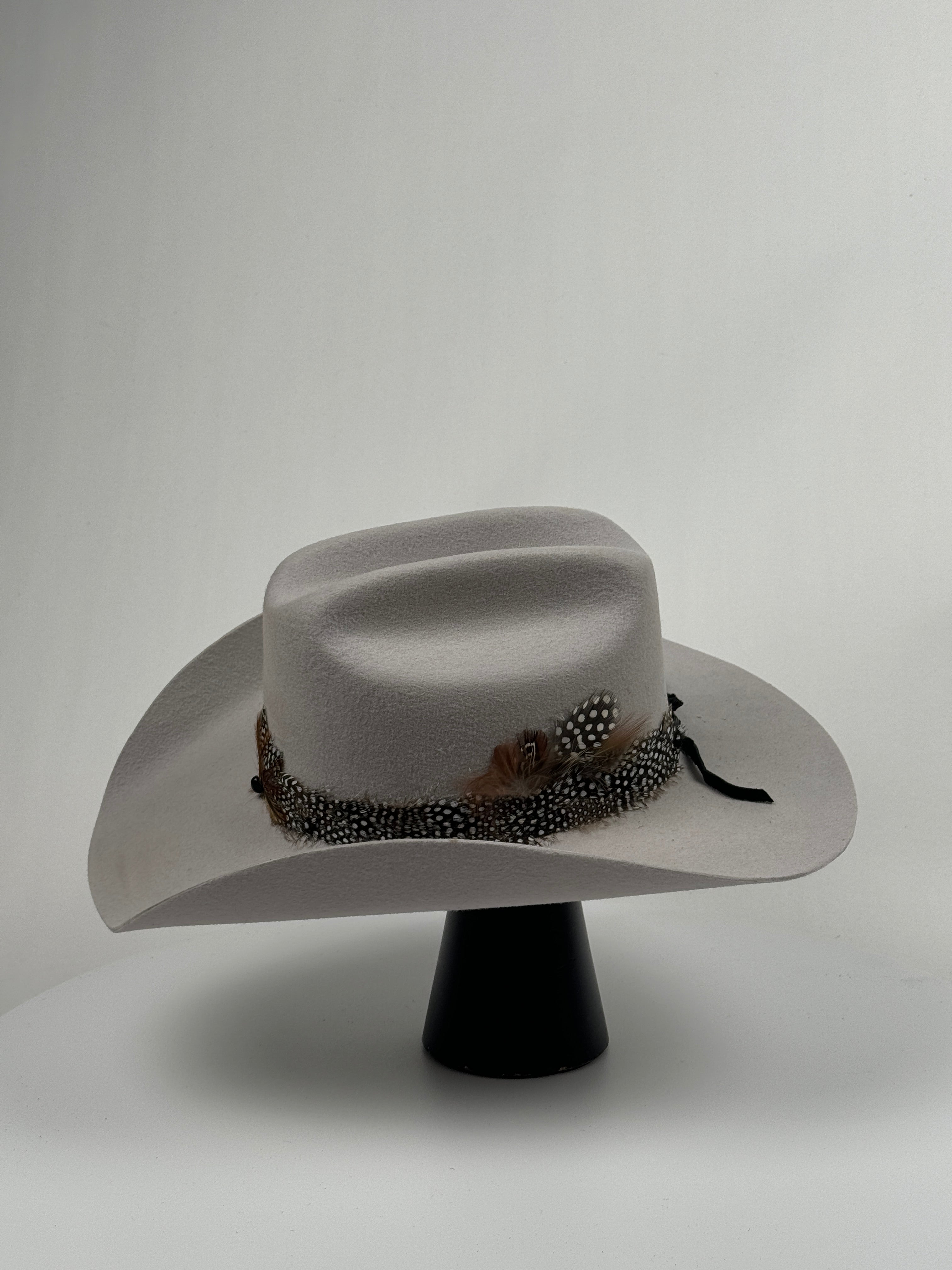 Grey Feather Band Cowboy Hat