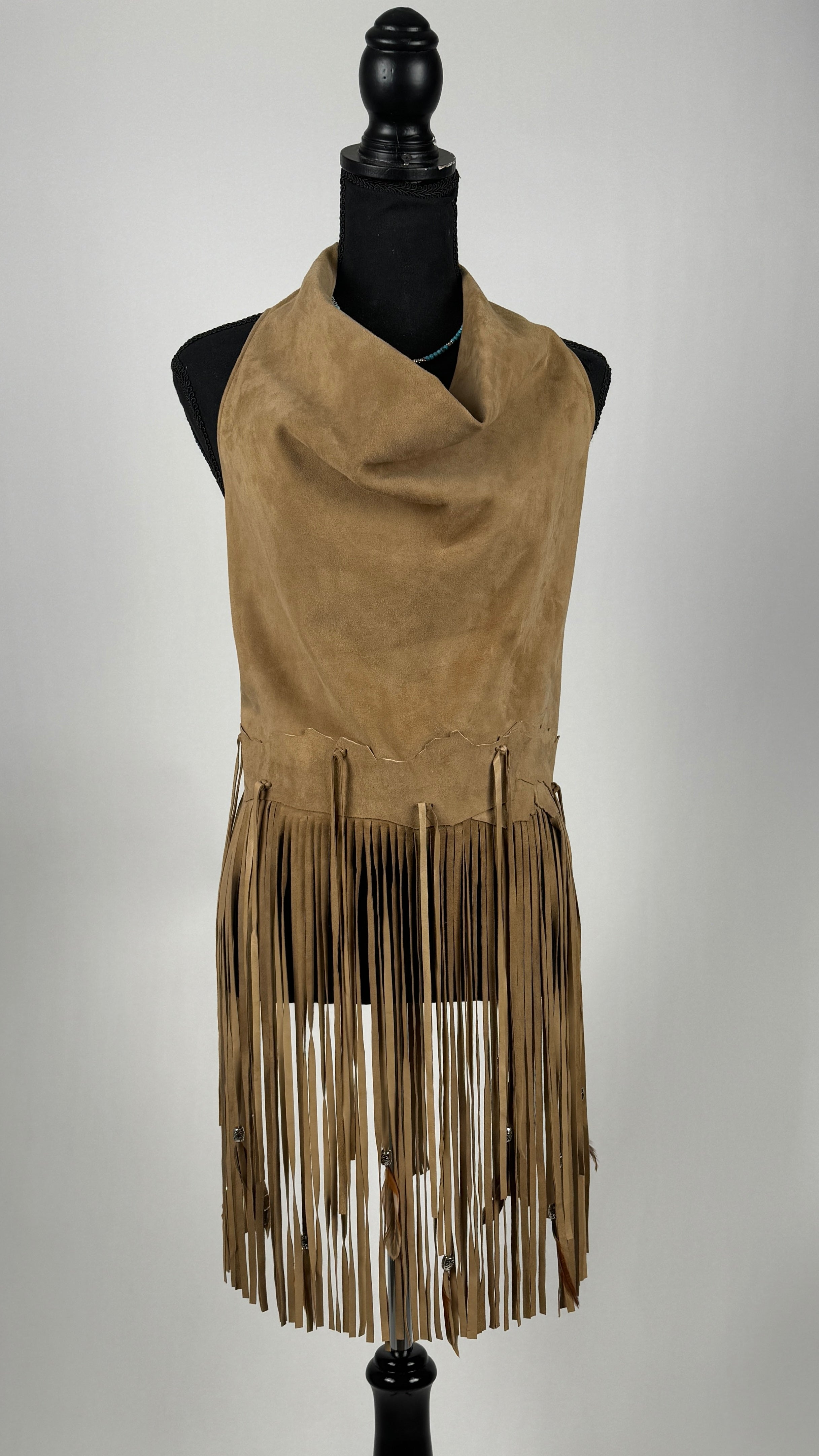 Leather Cowl Neck Halter Top