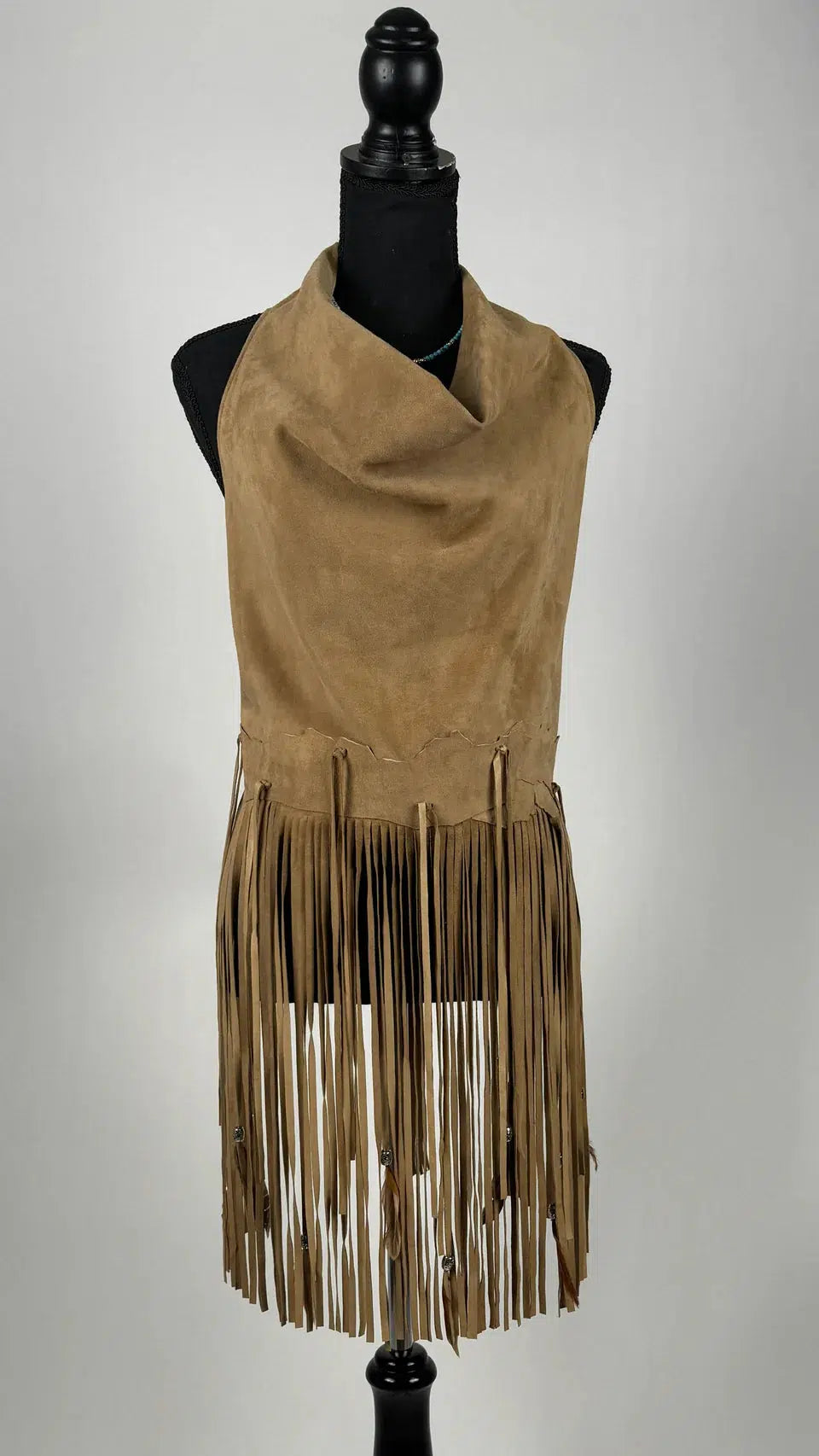 Leather Cowl Neck Halter Top