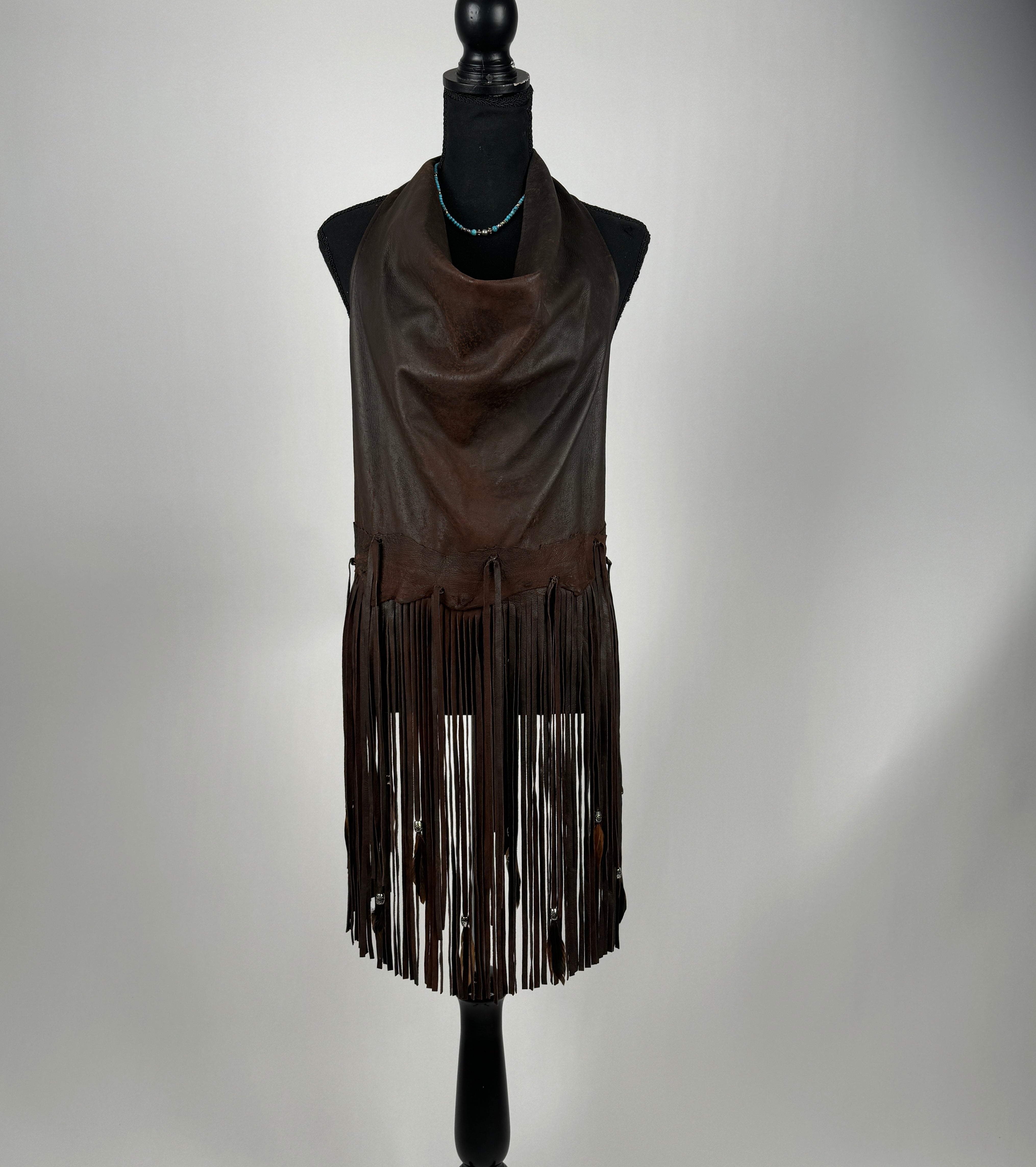 Sheepskin Cowl Neck Halter Top