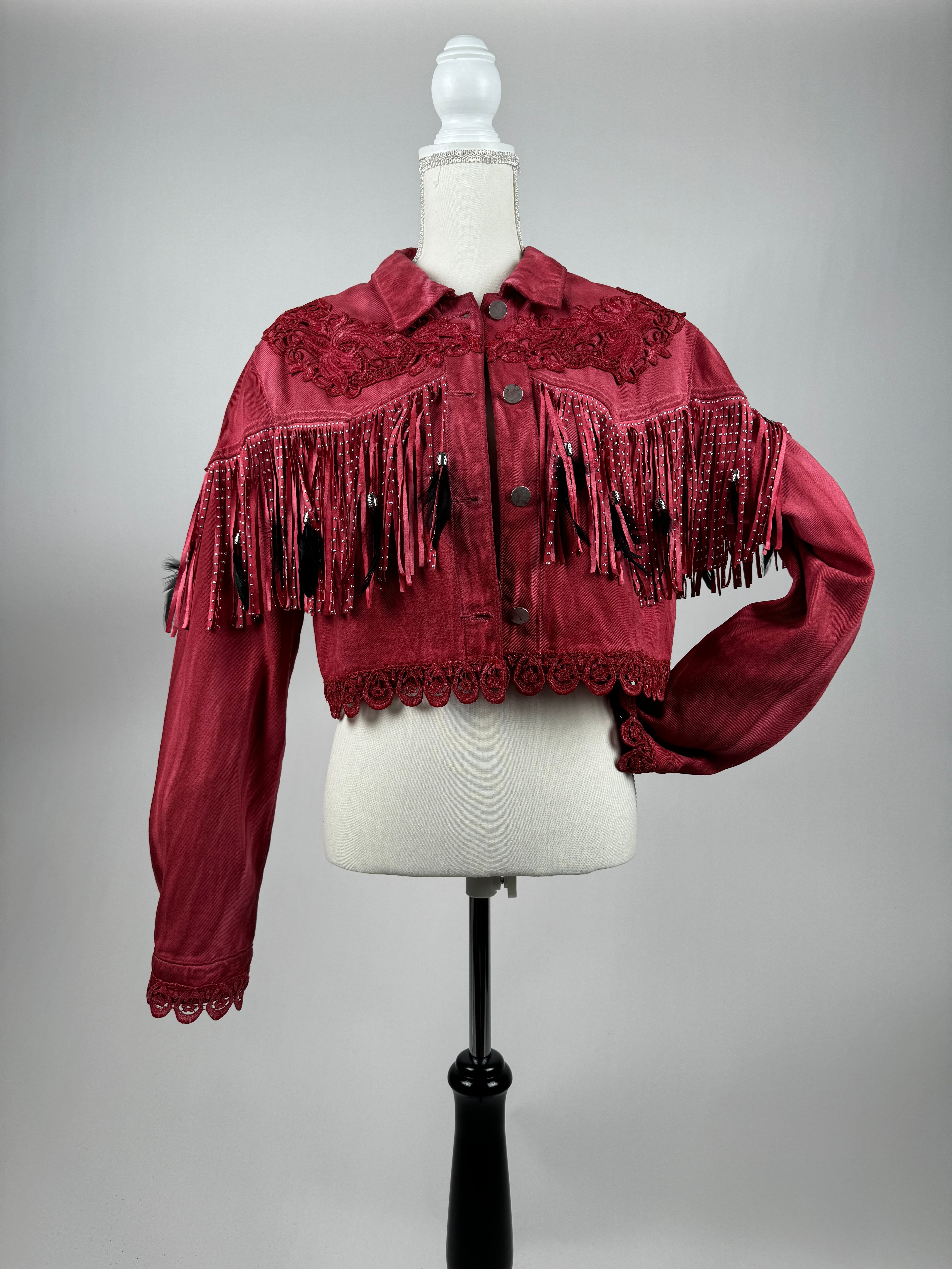 Denim Distressed Bolero Jacket