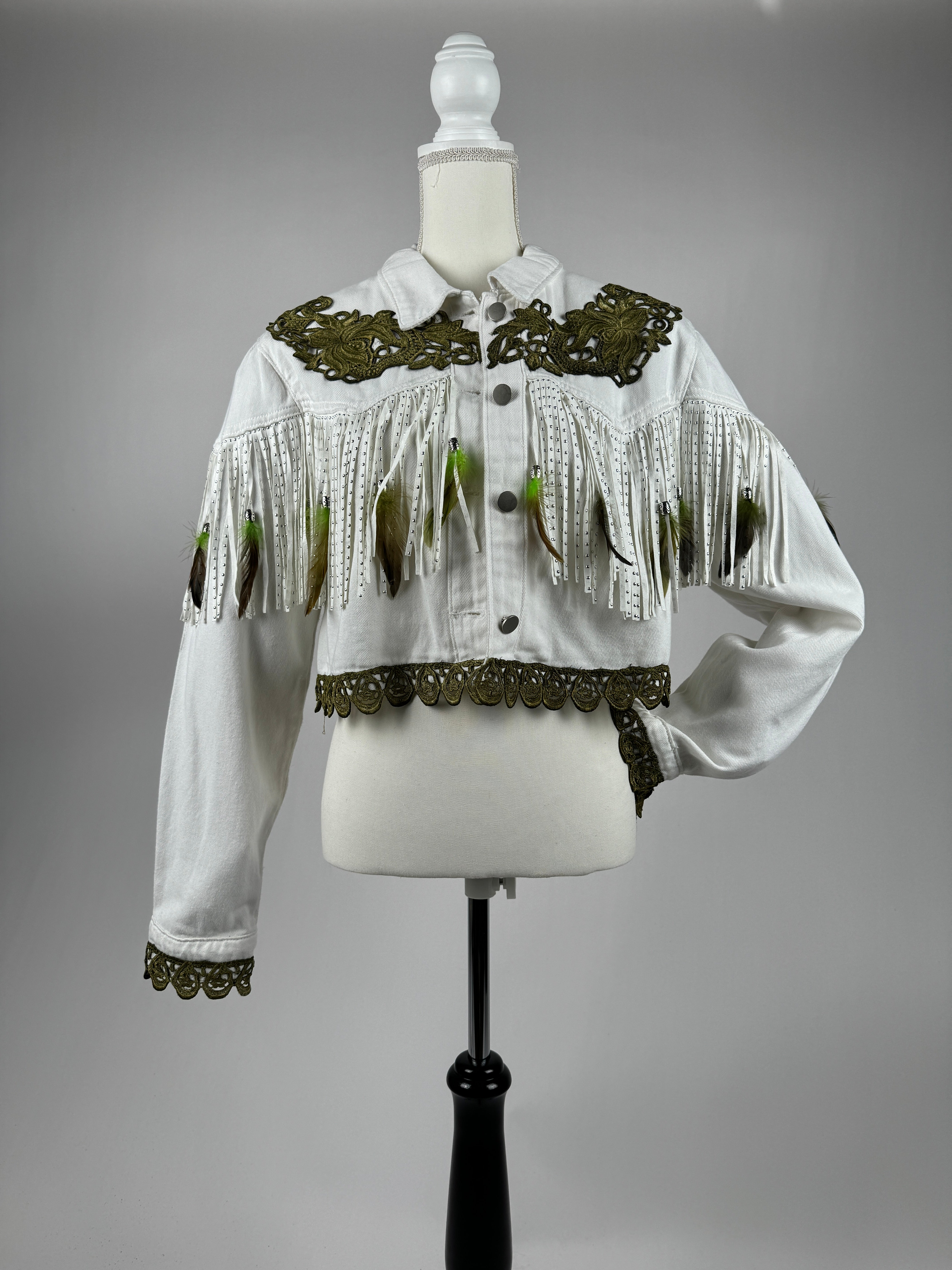 Denim Distressed Bolero Jacket