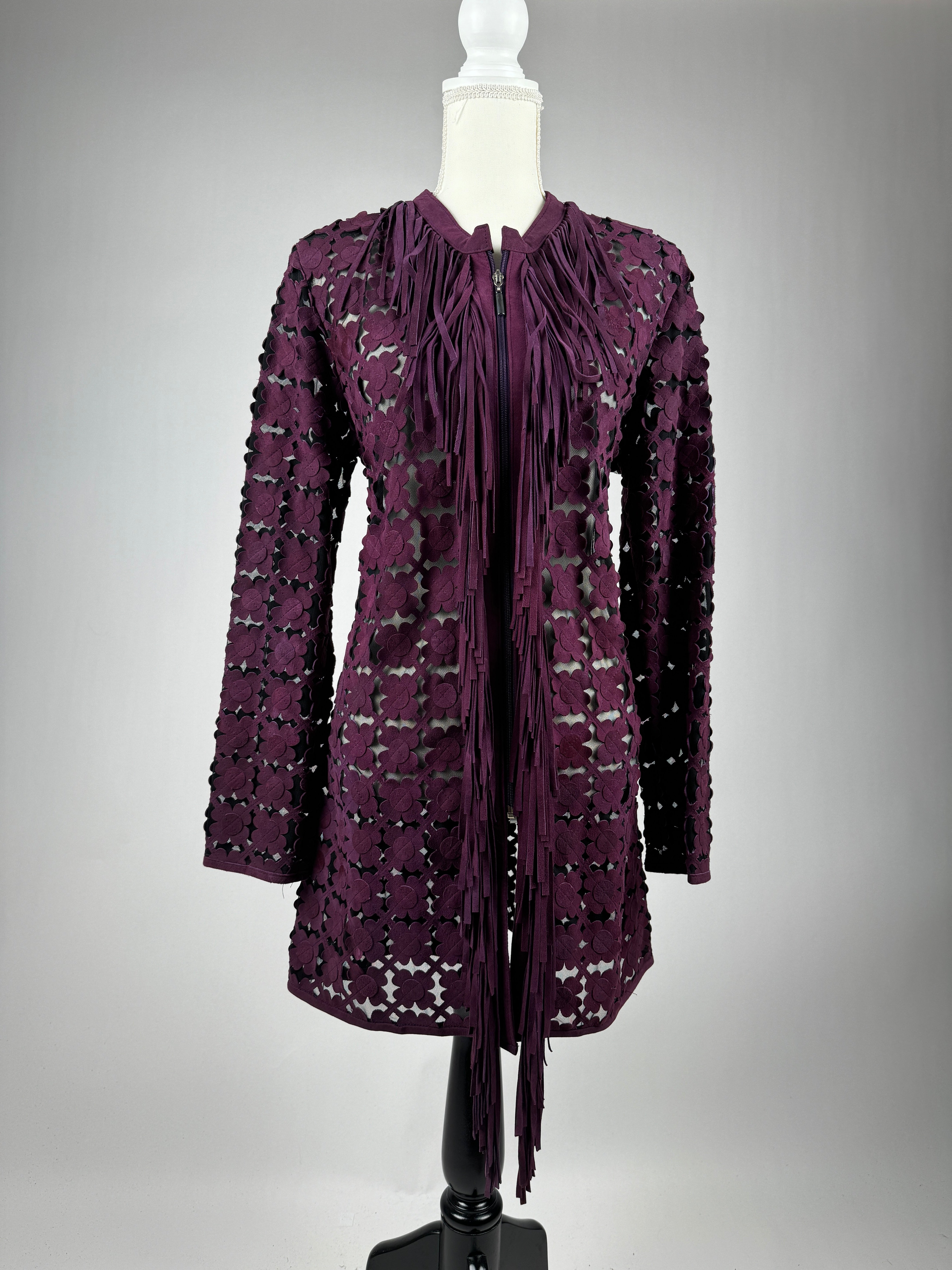 Long Sleeve Jacket with Front Fringe