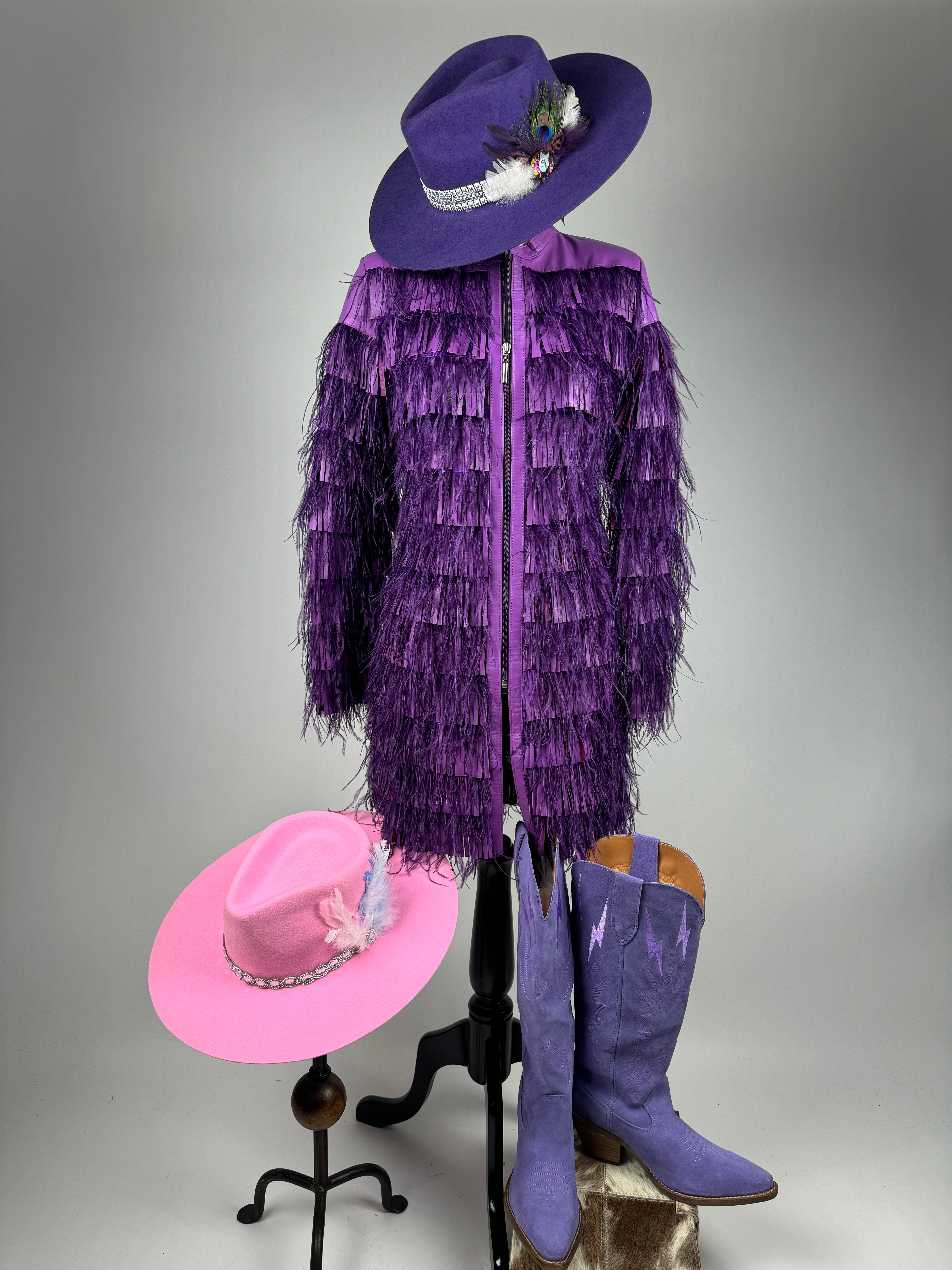 Purple Ostrich Feather Jacket