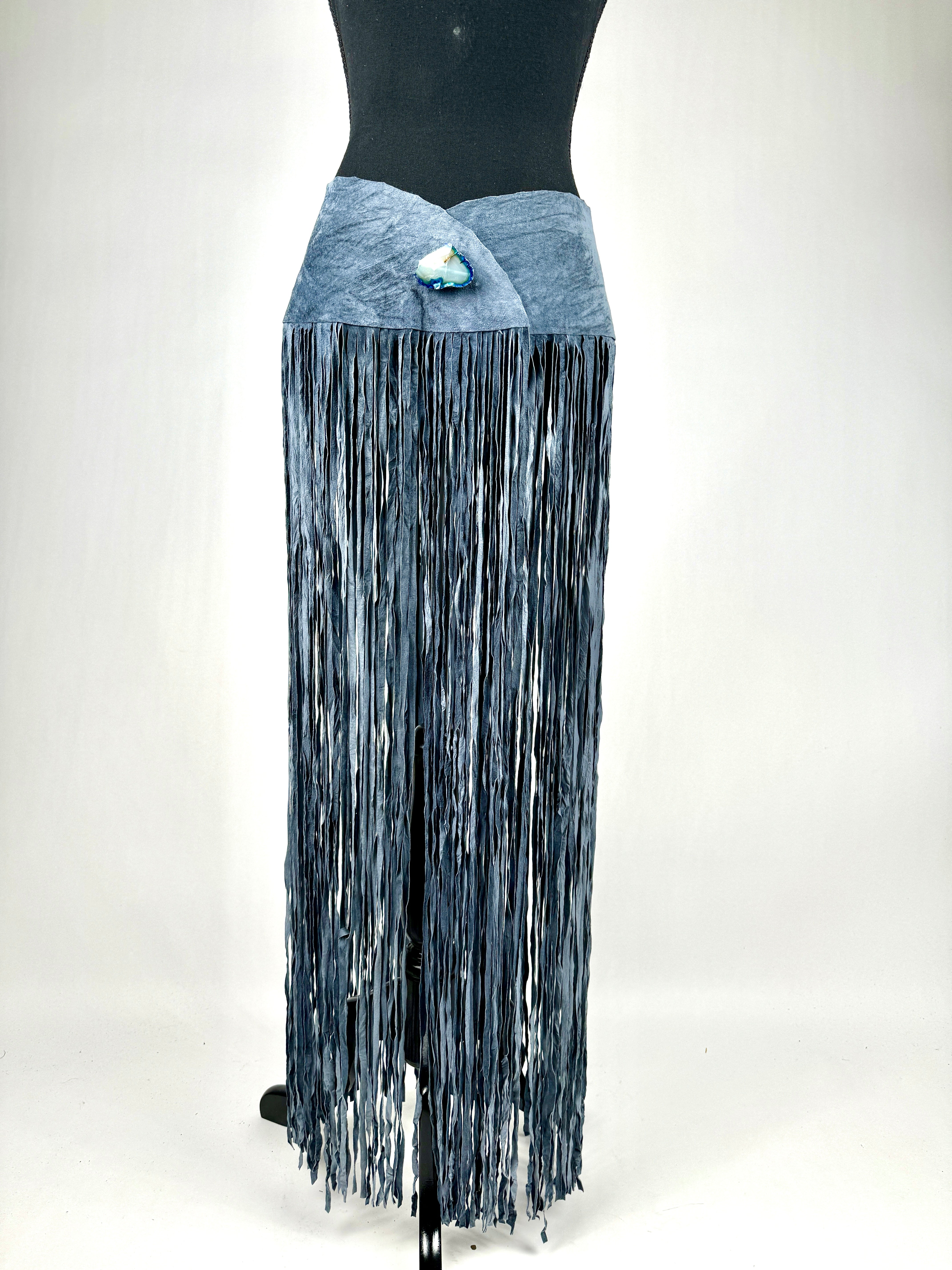 Long Suede Fringe Belt