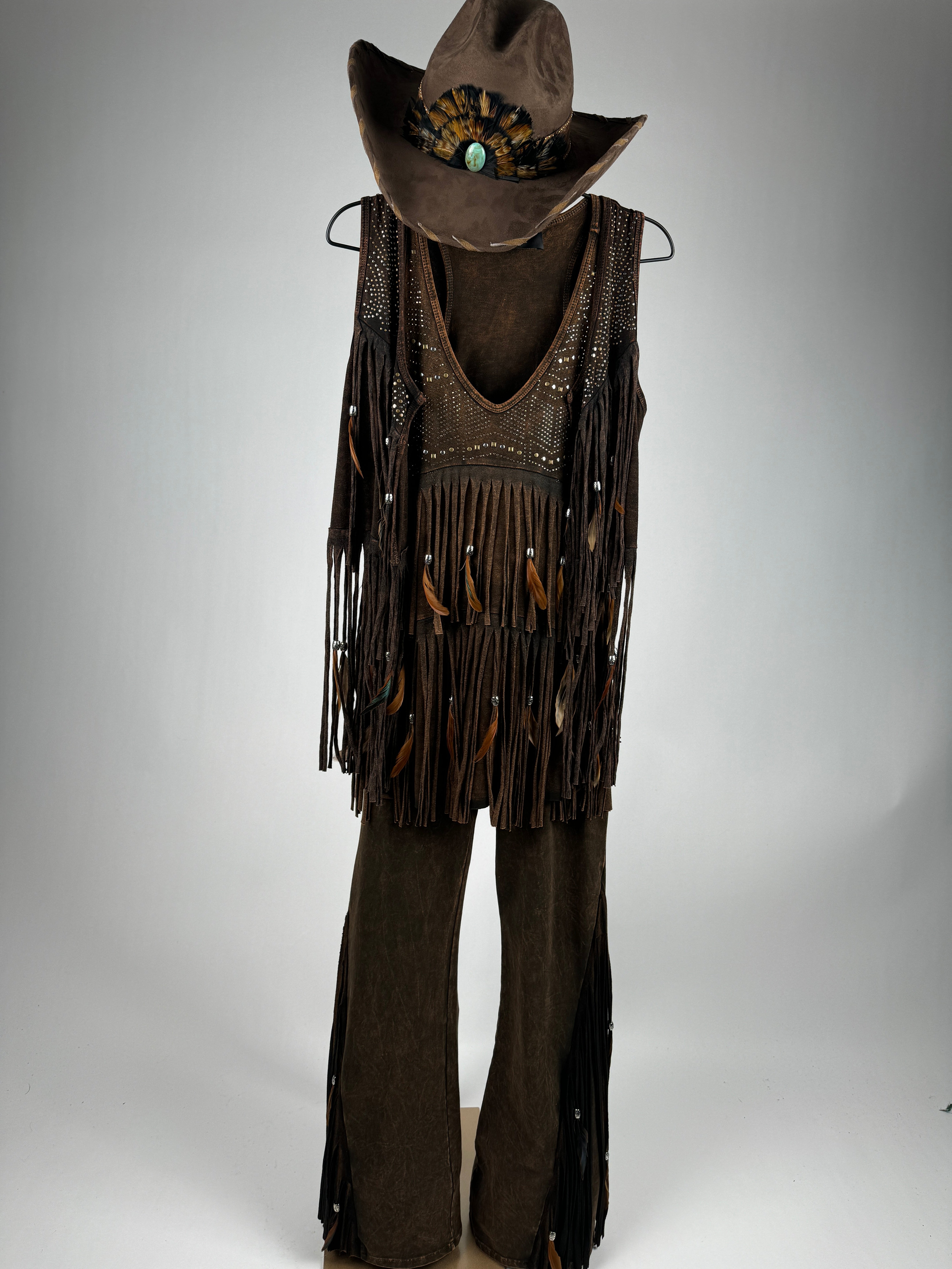 Short Distressed Open Front Vest